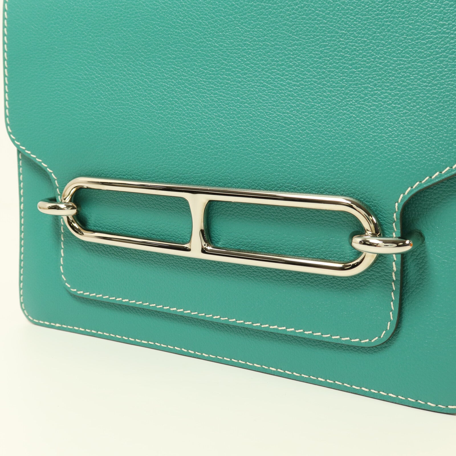 HERMES Evercolor皮革Roulis 23銀扣肩背袋Vert Verone