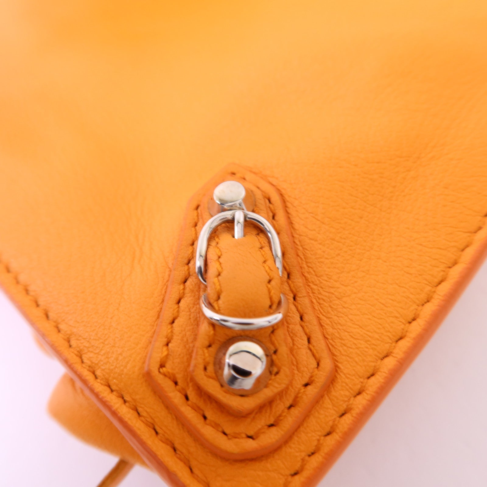 BALENCIAGA 牛皮皮革Clutch Bag銀扣手拿包