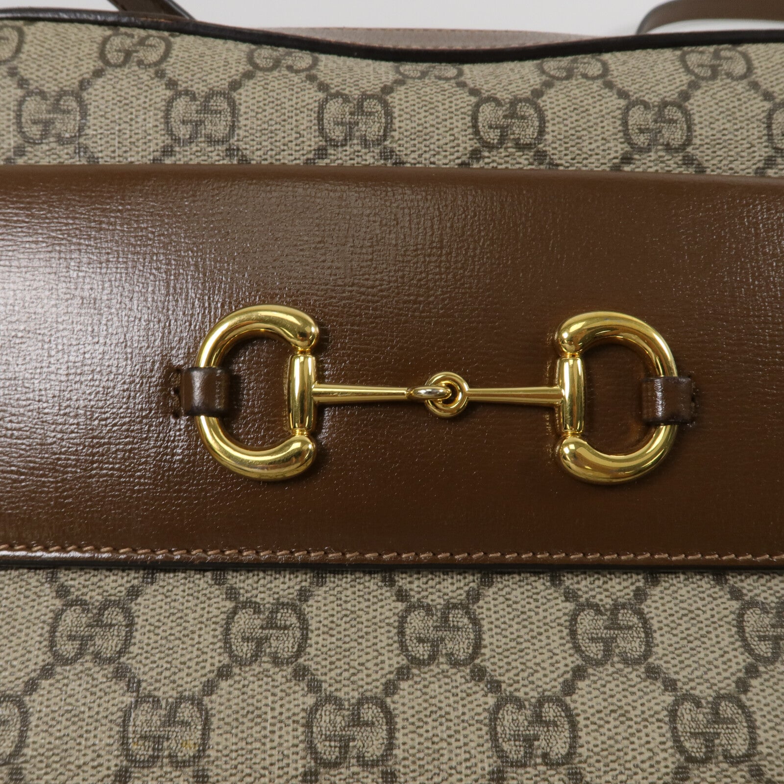 GUCCI 牛皮皮革/塗層帆布Horsebit 1955 Small肩背袋