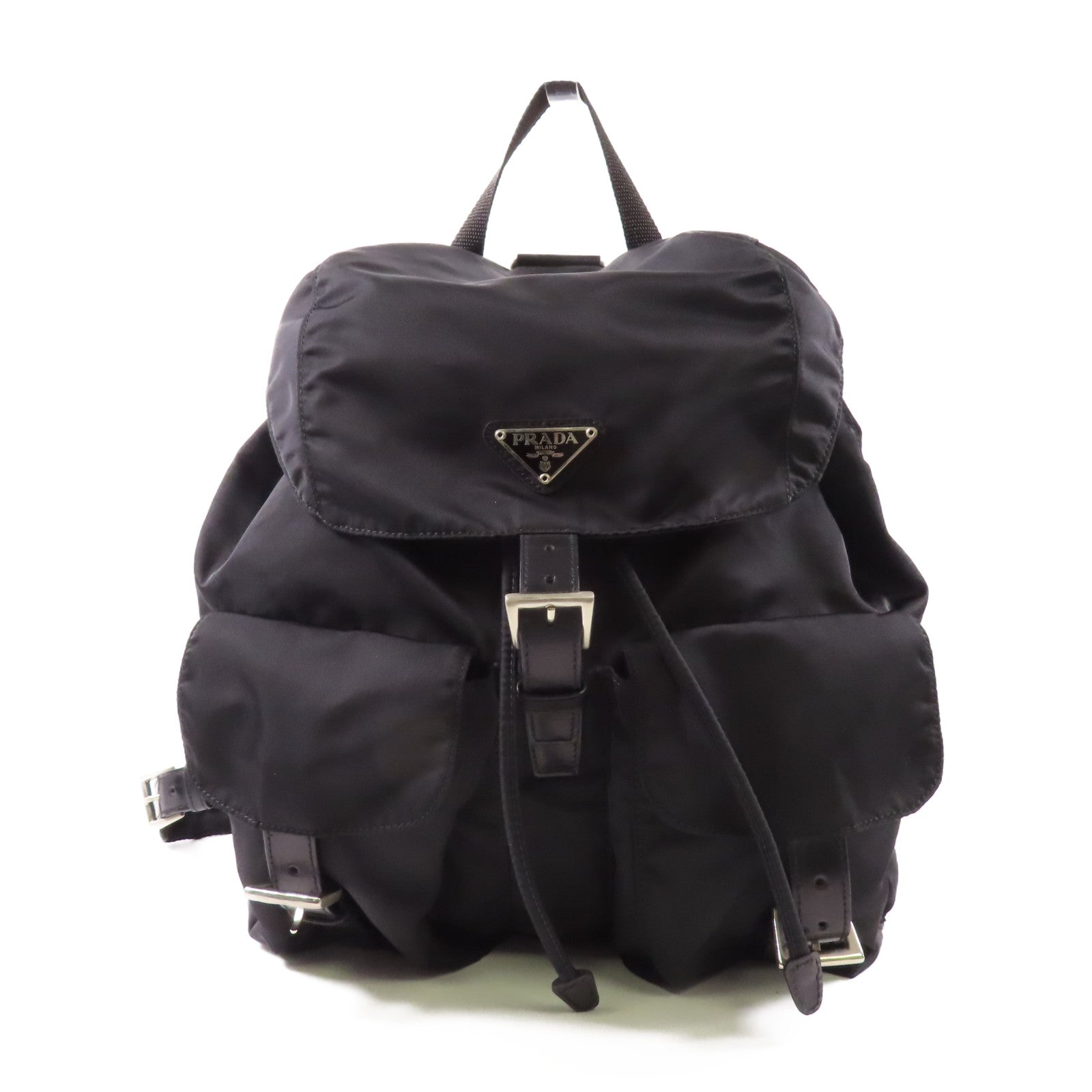 PRADA 尼龍Backpack銀扣背包