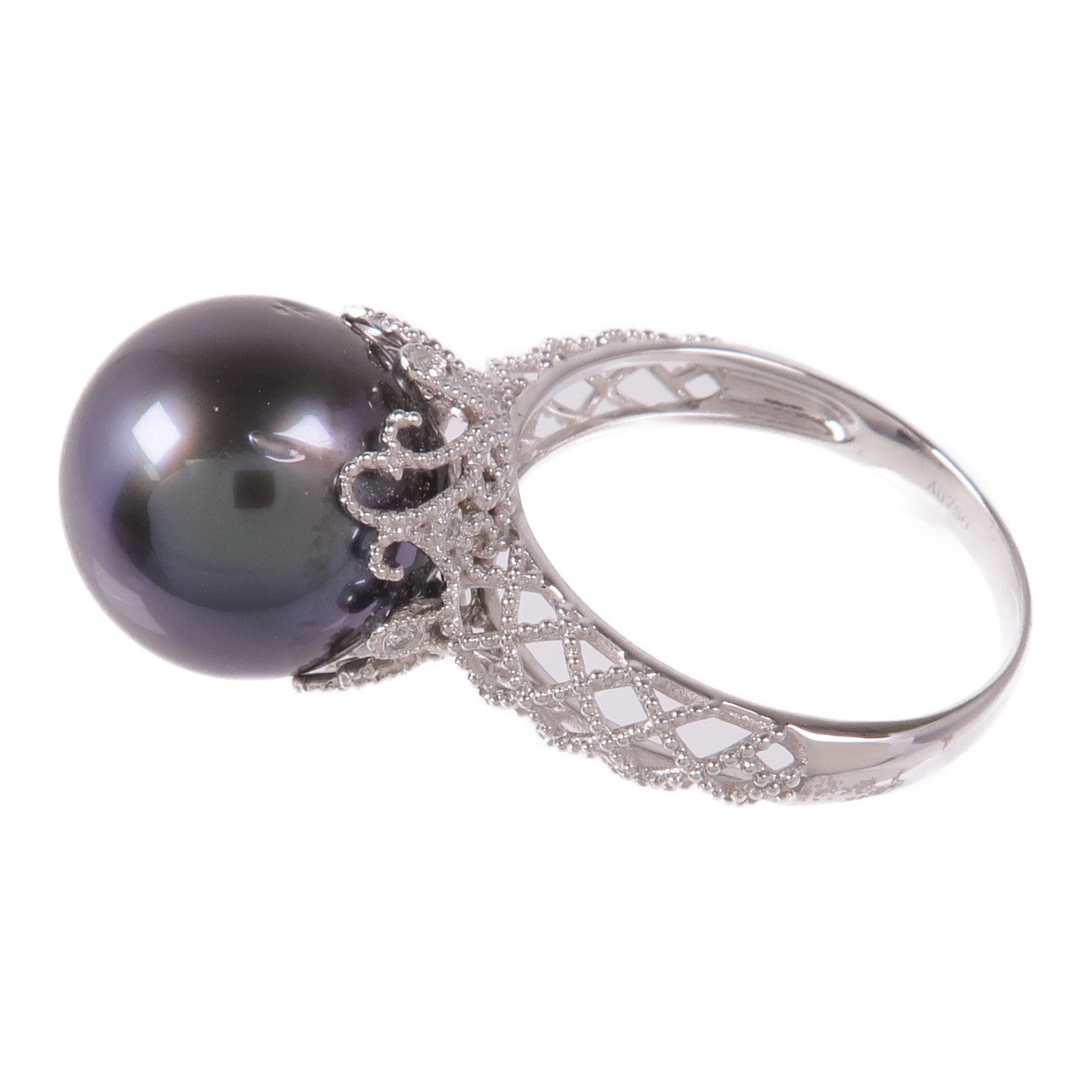 JEWELRY 18K白金Pearl/Diamond Ring珍珠/鑽石戒指US#6.25