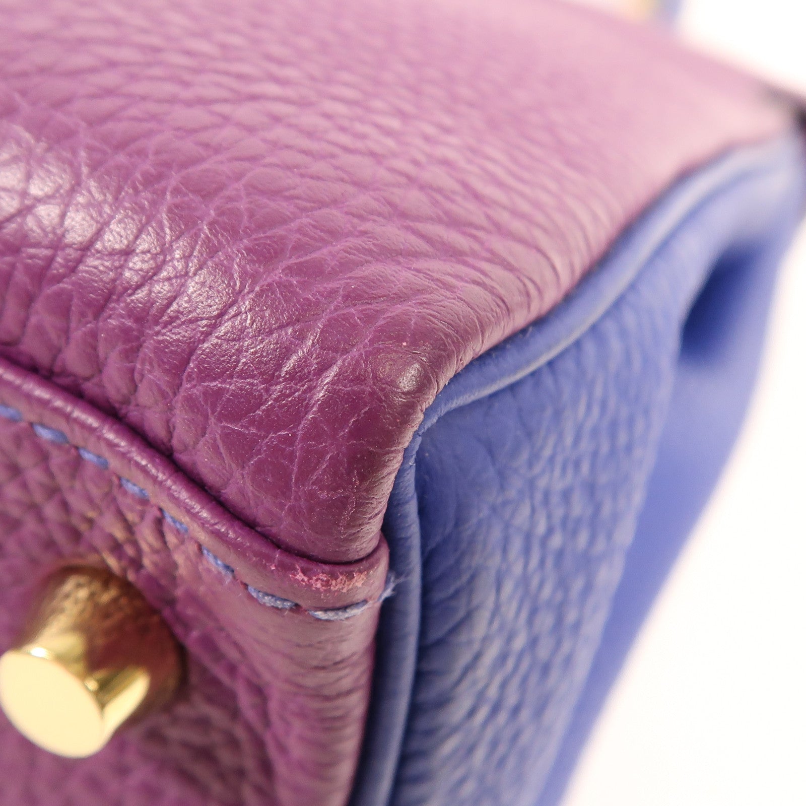 HERMES Togo皮革Kelly 28金扣手挽肩背兩用袋Anemone