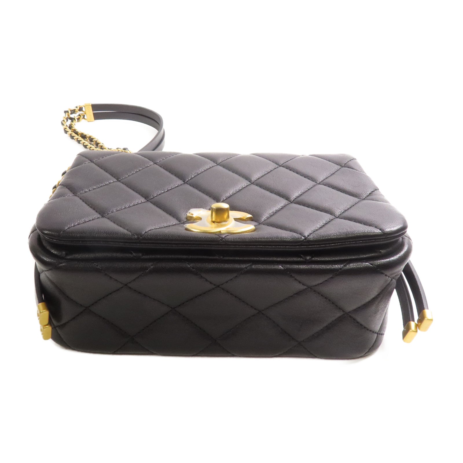 CHANEL CC GHW Chain Shoulder Bag Calfskin Leather AS4340 Black