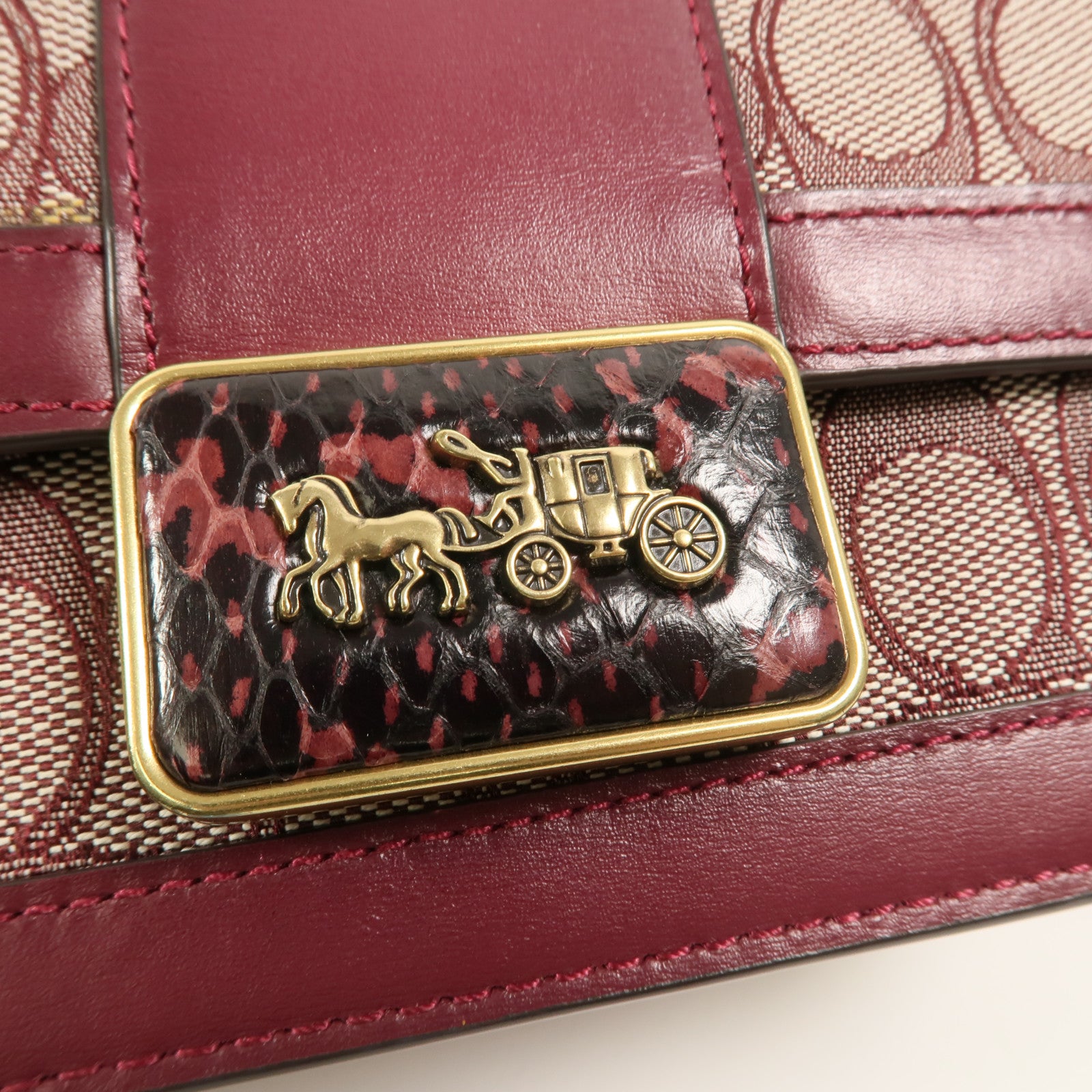 COACH 牛皮皮革/帆布Alie Shoulder Bag 18肩背袋