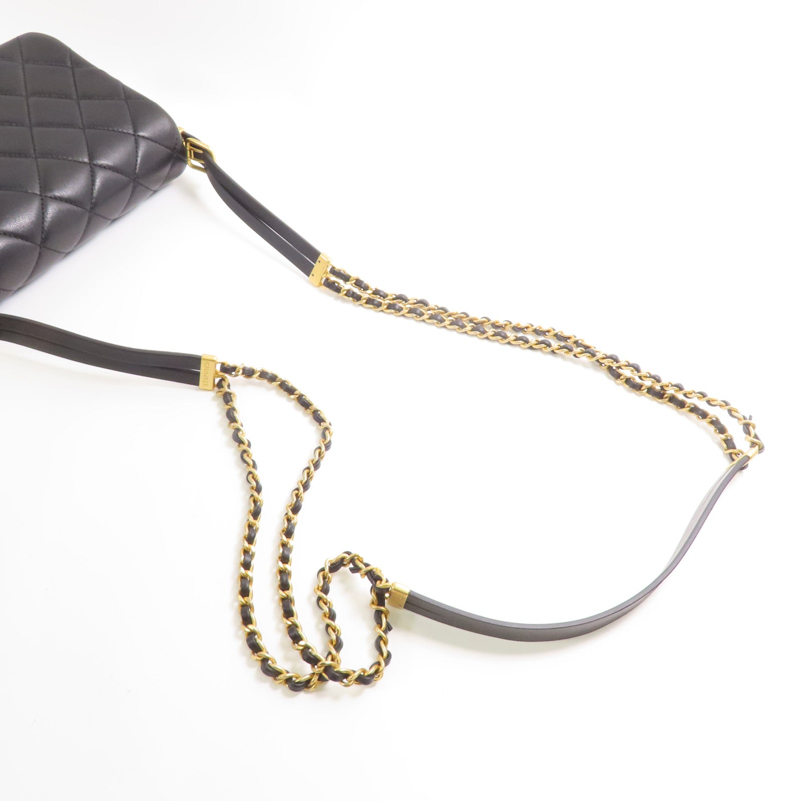 CHANEL CC GHW Chain Shoulder Bag Calfskin Leather AS4340 Black