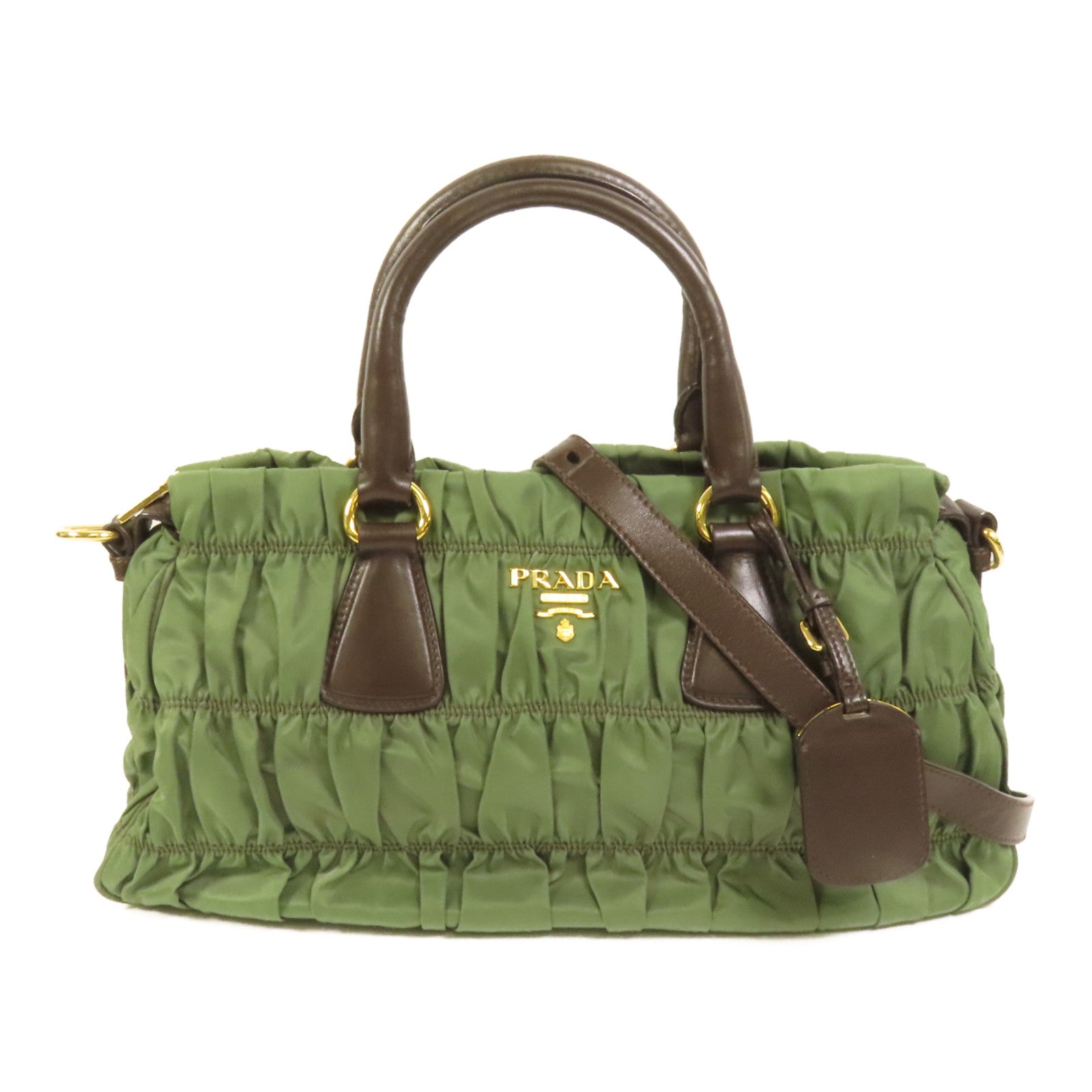 PRADA 尼龍2Way Shoulder金扣手挽肩背兩用袋