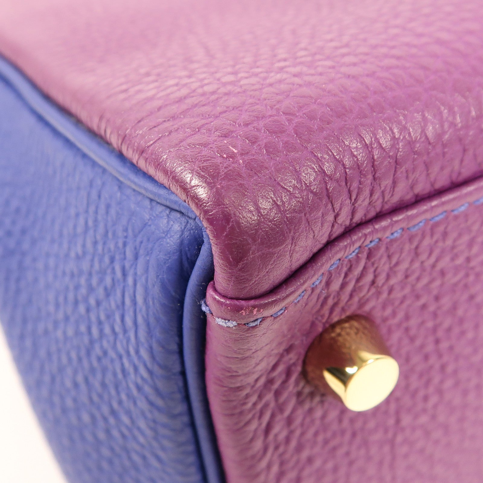 HERMES Togo皮革Kelly 28金扣手挽肩背兩用袋Anemone