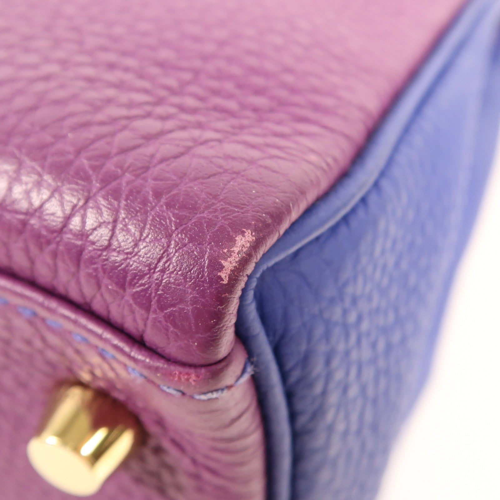 HERMES Togo皮革Kelly 28金扣手挽肩背兩用袋Anemone