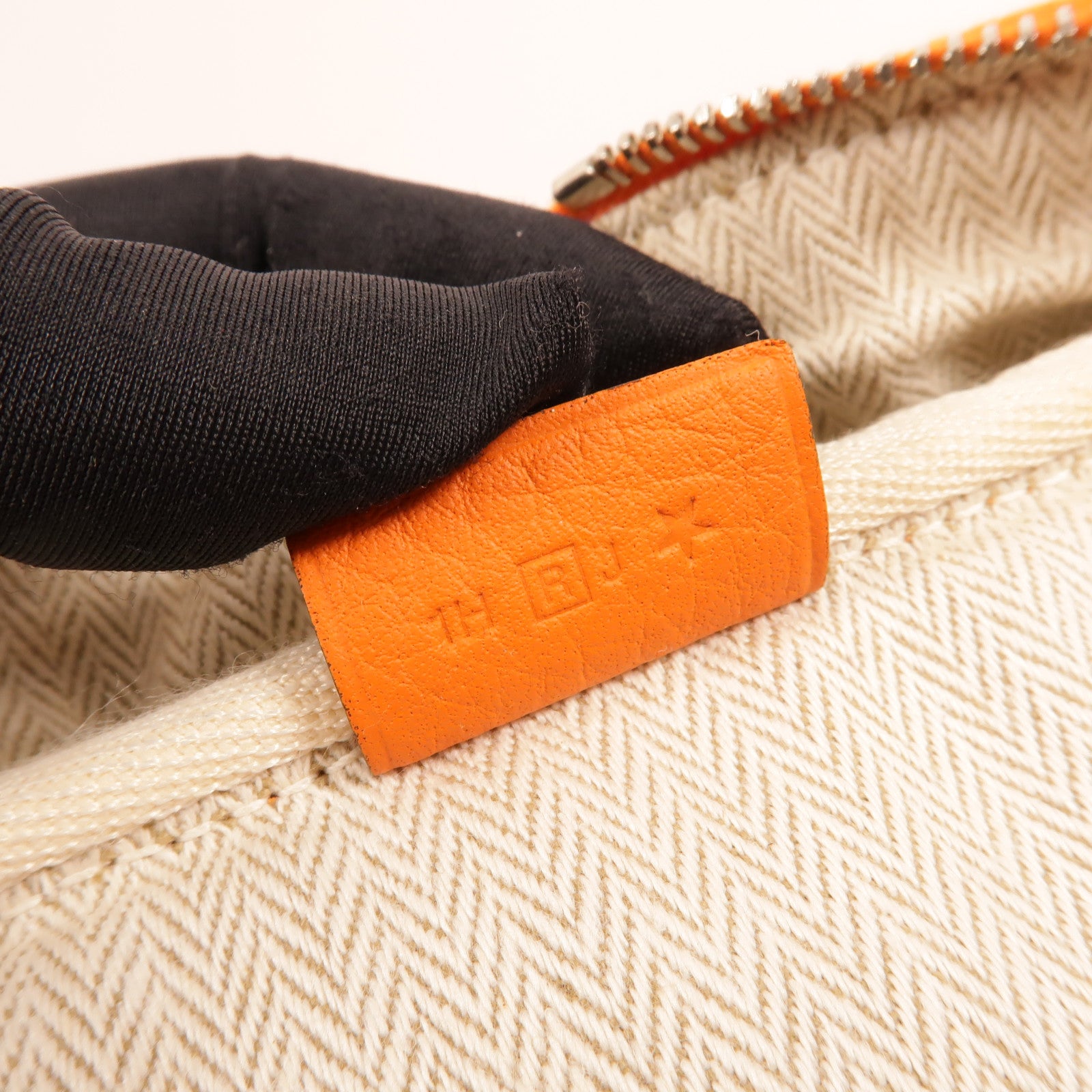 HERMES Clemence皮革Victoria 35手挽袋Orange