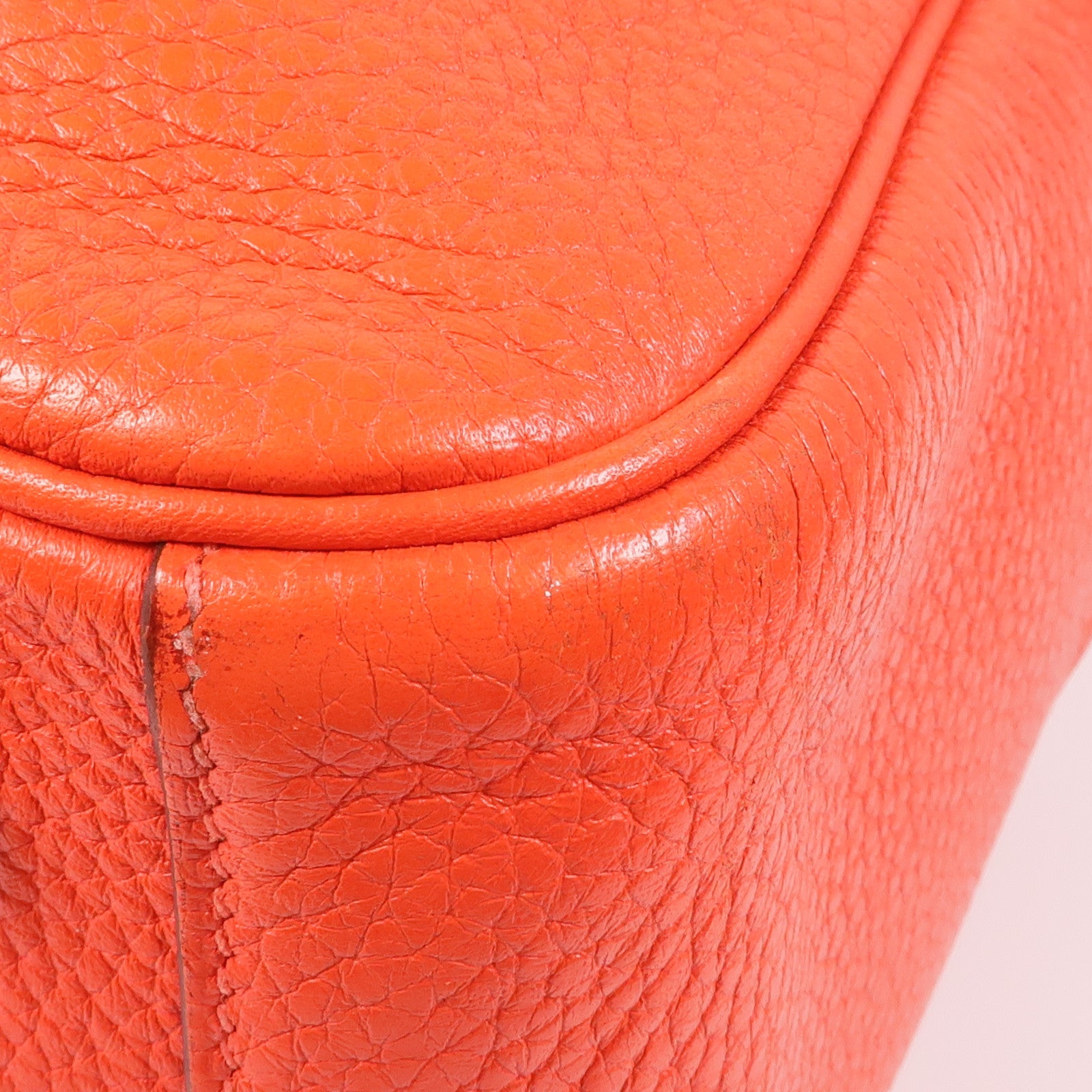 HERMES 【激減優惠】Clemence皮革Lindy 26銀扣手挽肩背兩用袋Orange Poppy