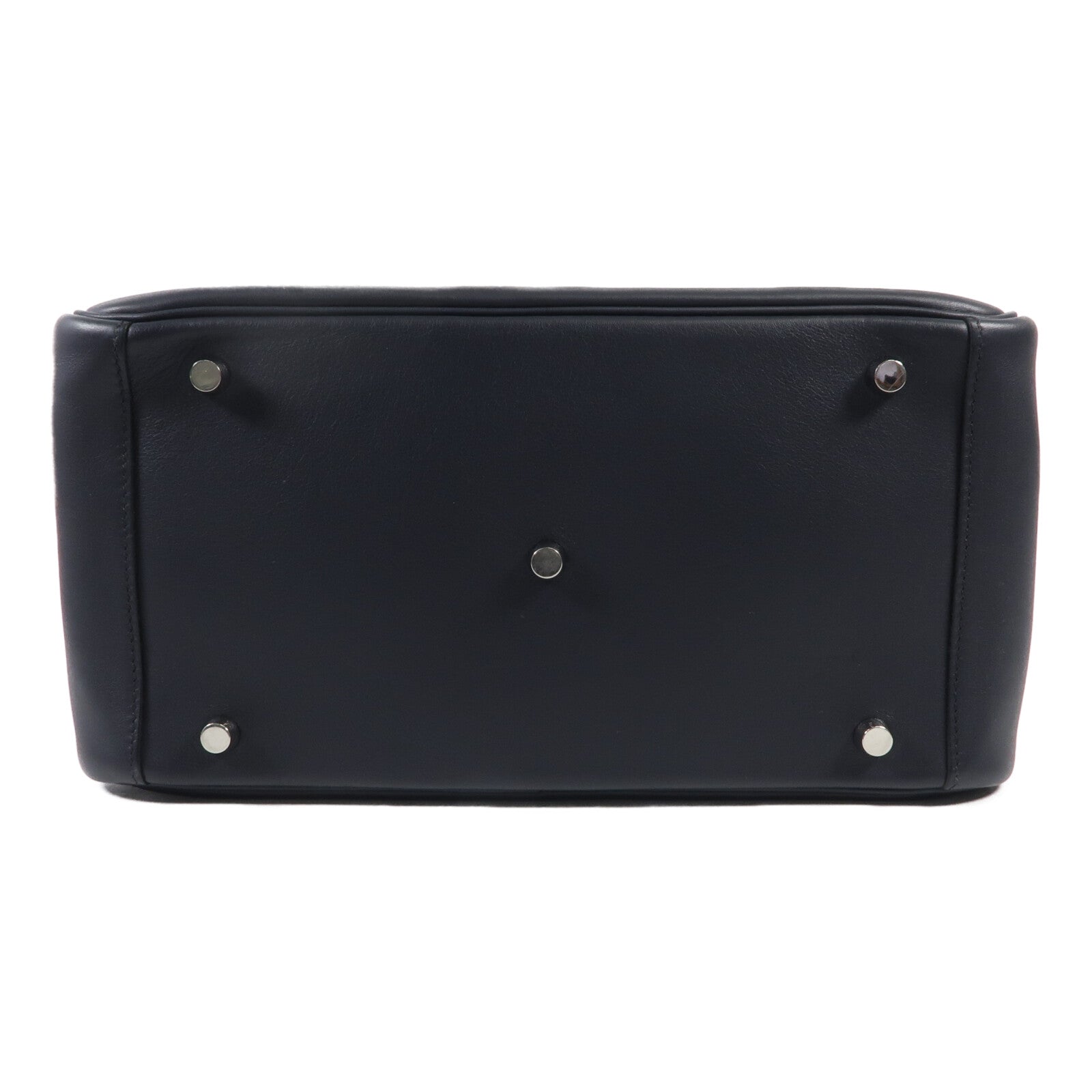 HERMES Swift皮革Lindy 30銀扣肩背袋Bleu Nuit