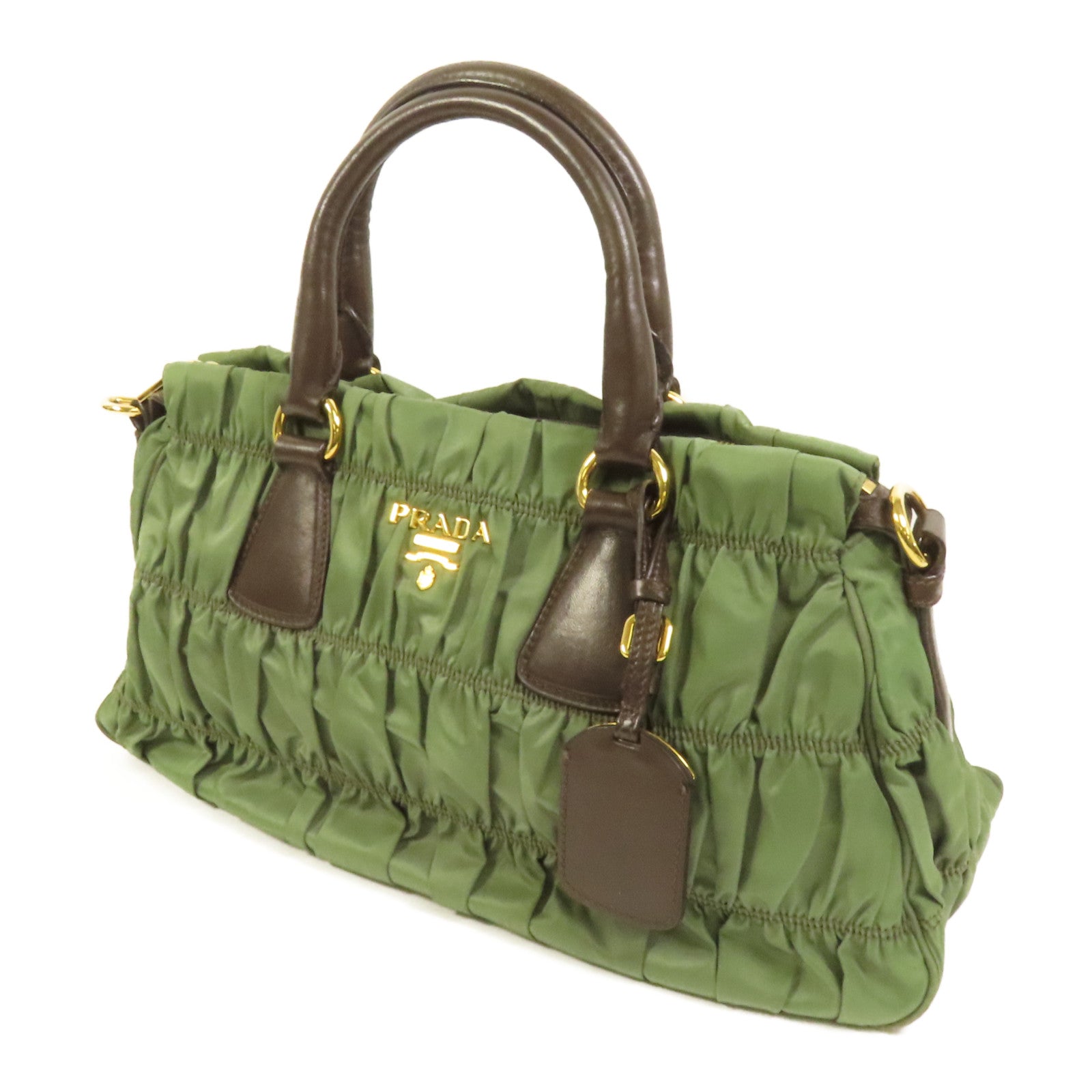 PRADA 尼龍2Way Shoulder金扣手挽肩背兩用袋
