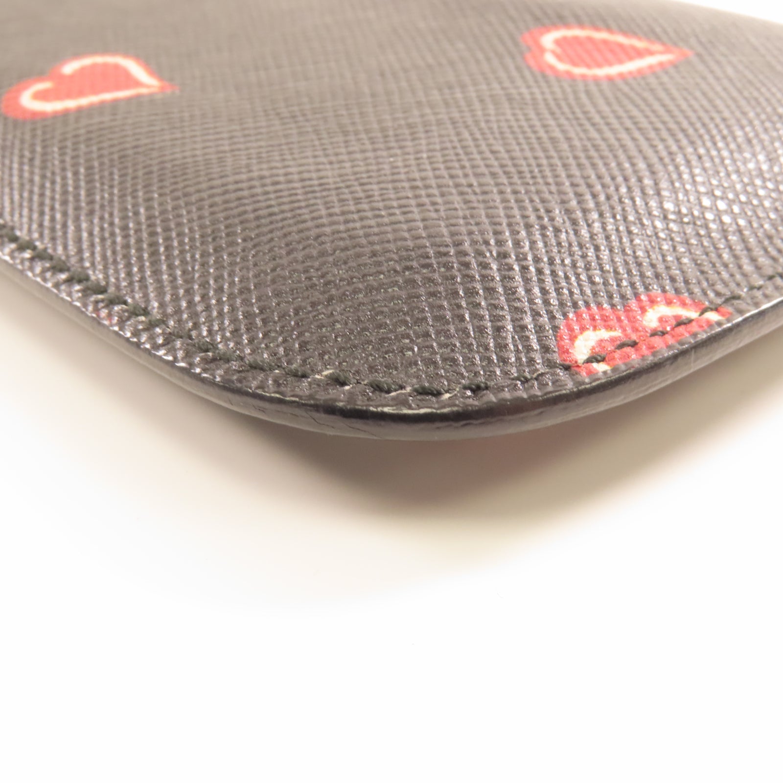 PRADA 牛皮皮革Phone Case銀扣卡片套深藍色