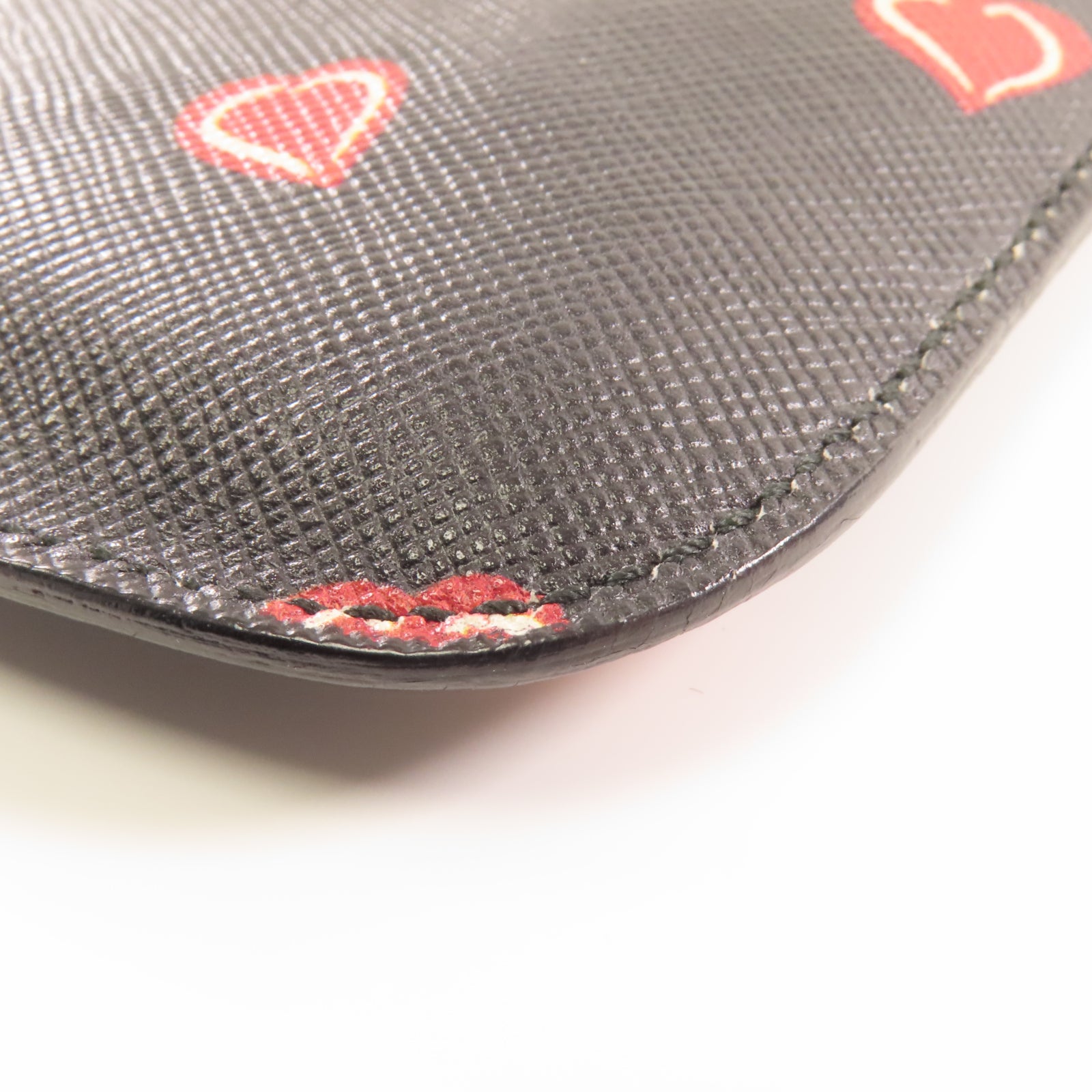 PRADA 牛皮皮革Phone Case銀扣卡片套深藍色