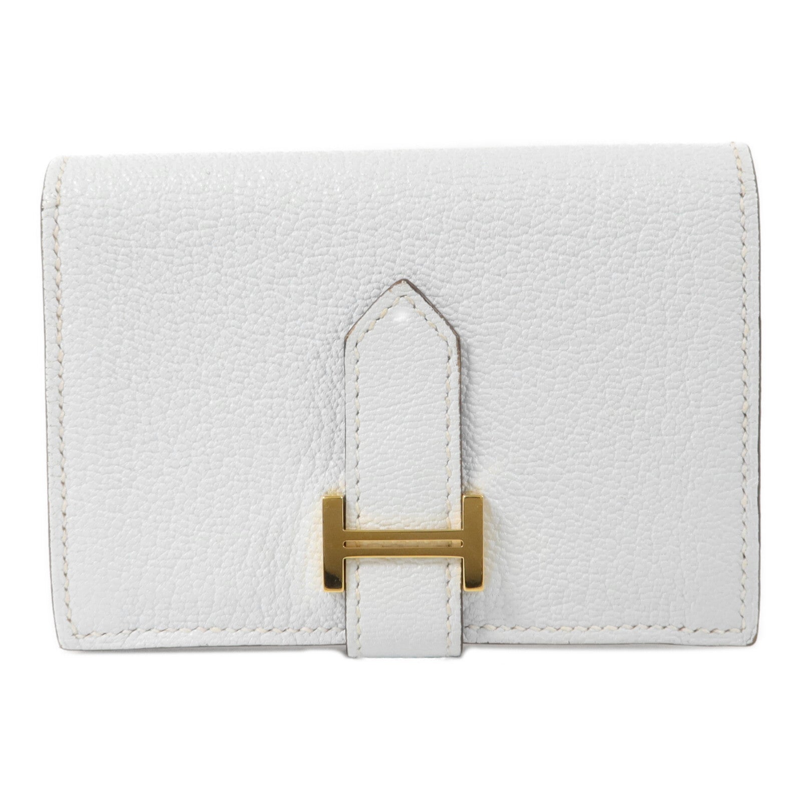 HERMES Chevre皮革Bearn Card Holder卡片套Bleu Brume
