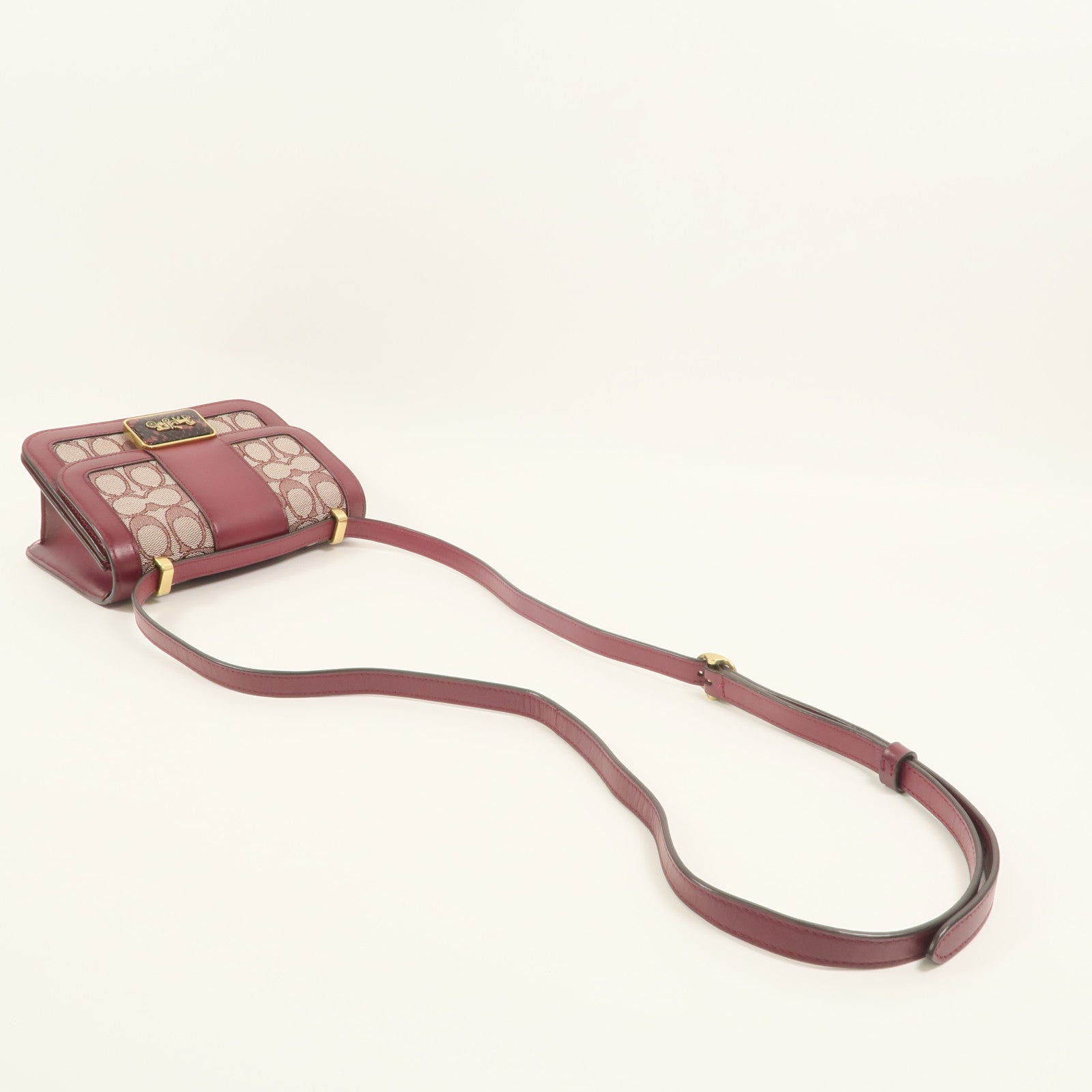 COACH 牛皮皮革/帆布Alie Shoulder Bag 18肩背袋