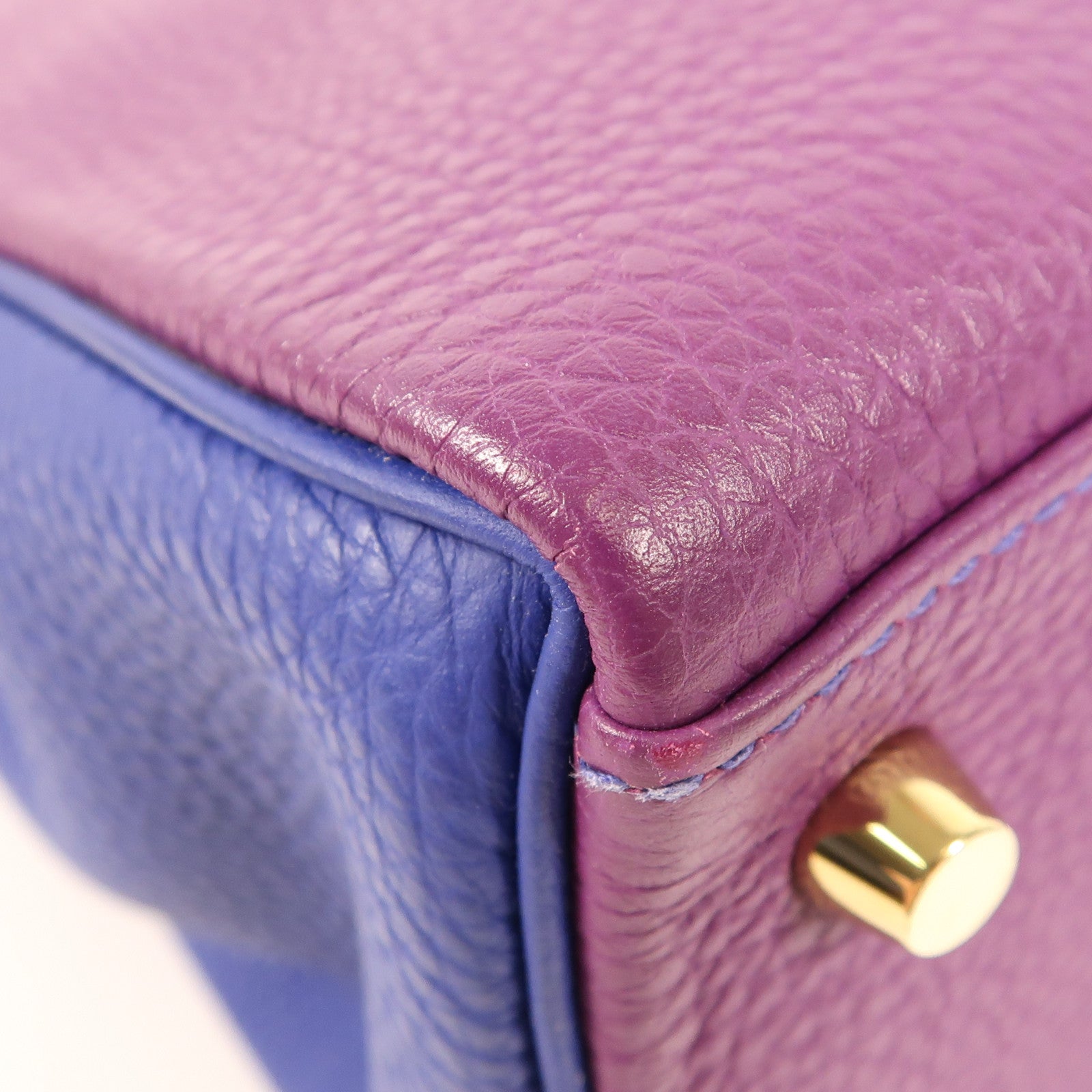 HERMES Togo皮革Kelly 28金扣手挽肩背兩用袋Anemone