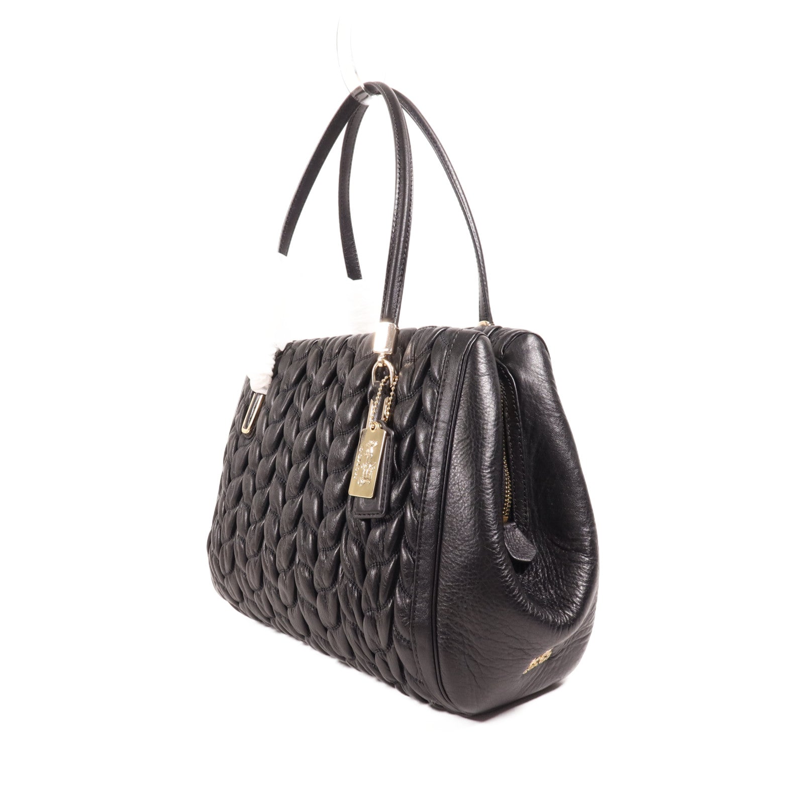 COACH 牛皮皮革2 Way Shoulder金扣手挽肩背兩用袋