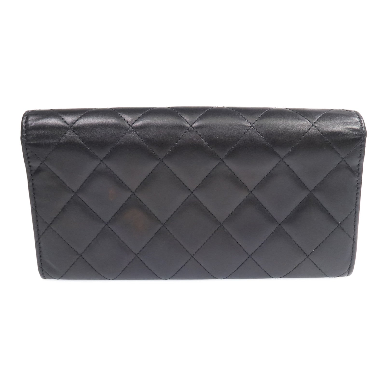 CHANEL 牛皮皮革Cambon Long Wallet銀扣長錢包
