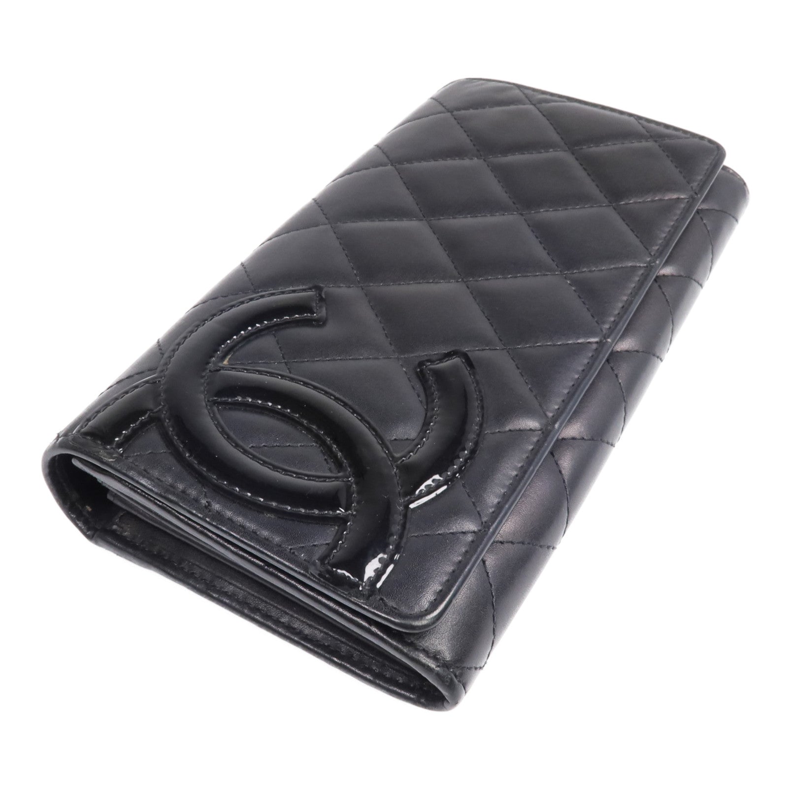 CHANEL 牛皮皮革Cambon Long Wallet銀扣長錢包