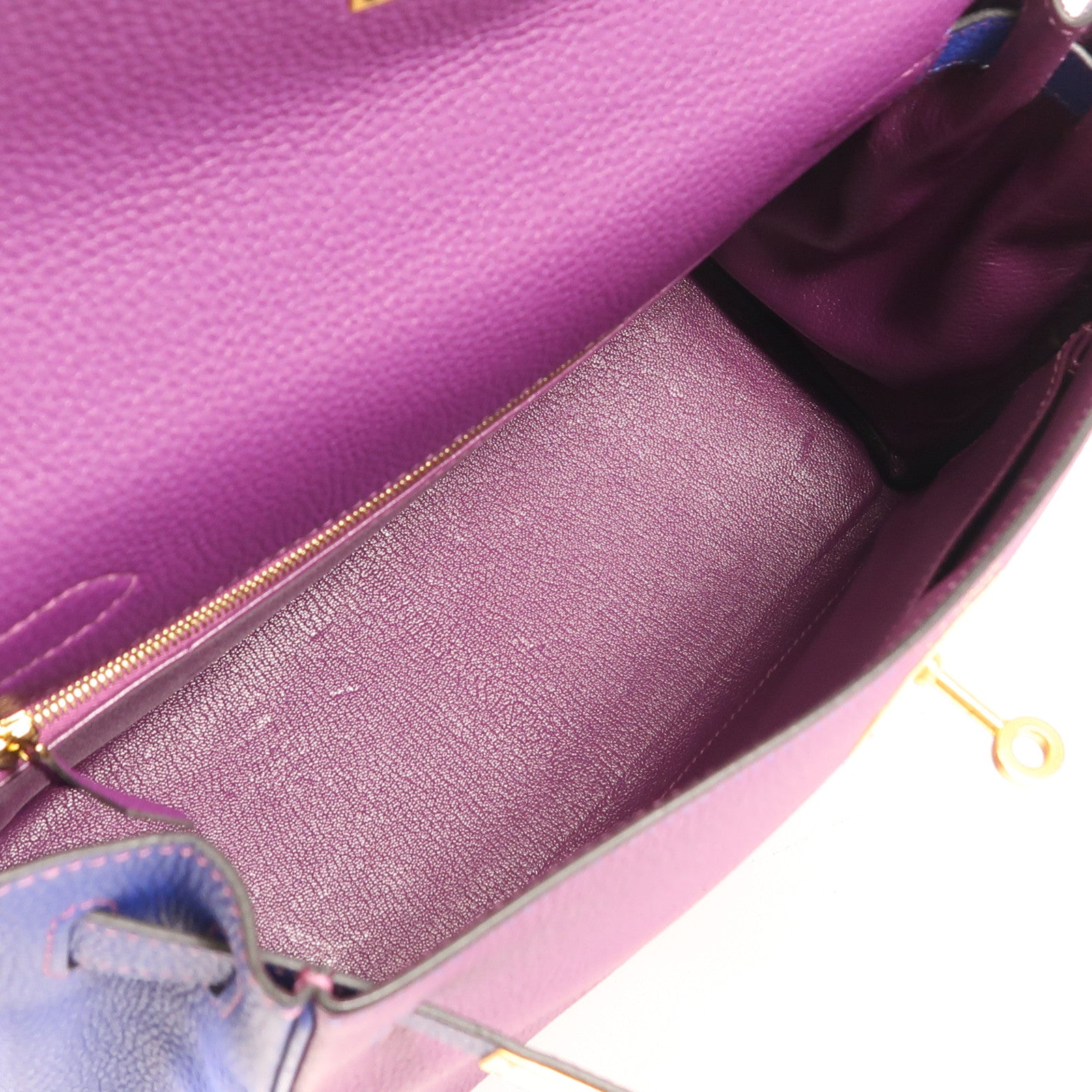 HERMES Togo皮革Kelly 28金扣手挽肩背兩用袋Anemone