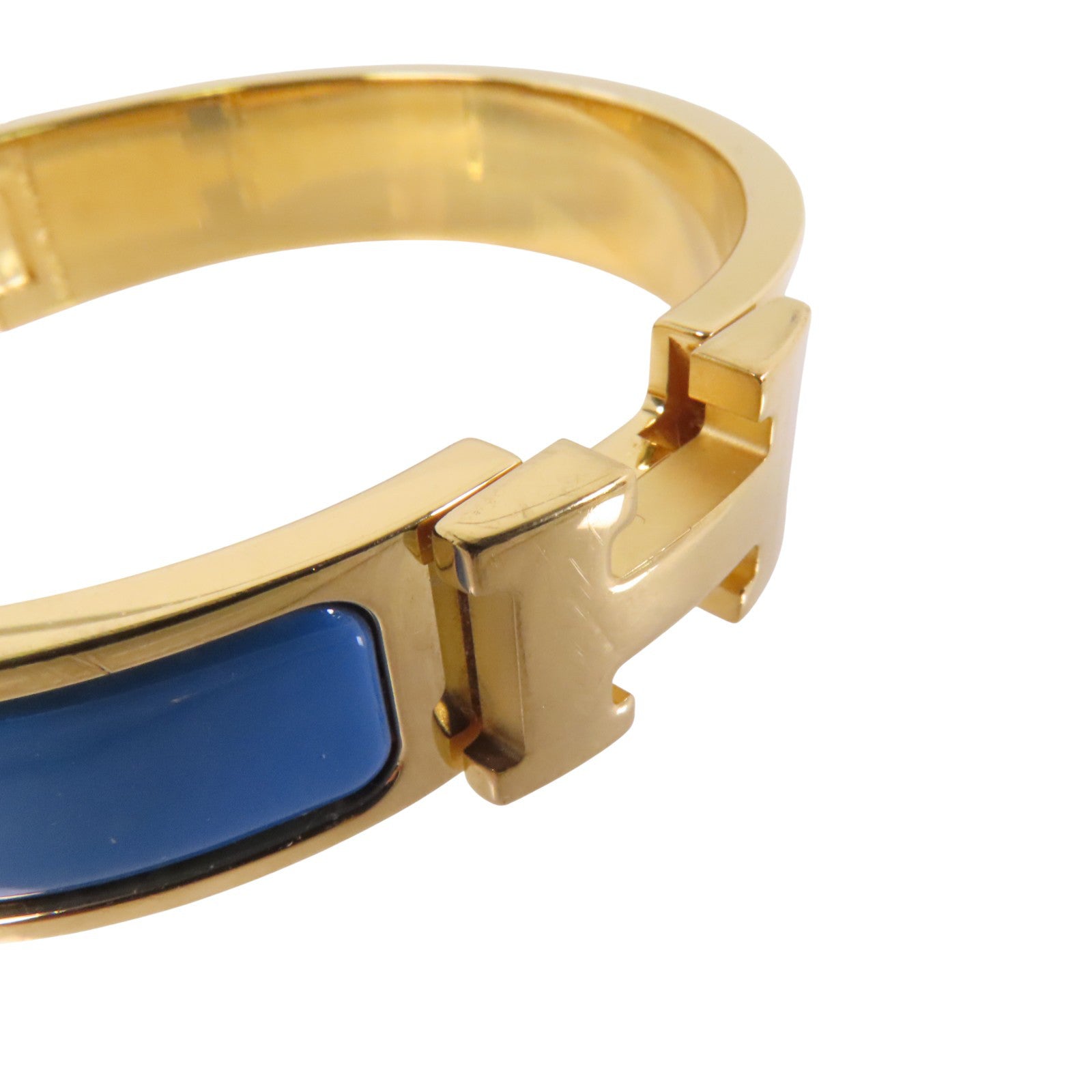 HERMES 金屬/琺瑯Clic H Bracelet金扣手鐲