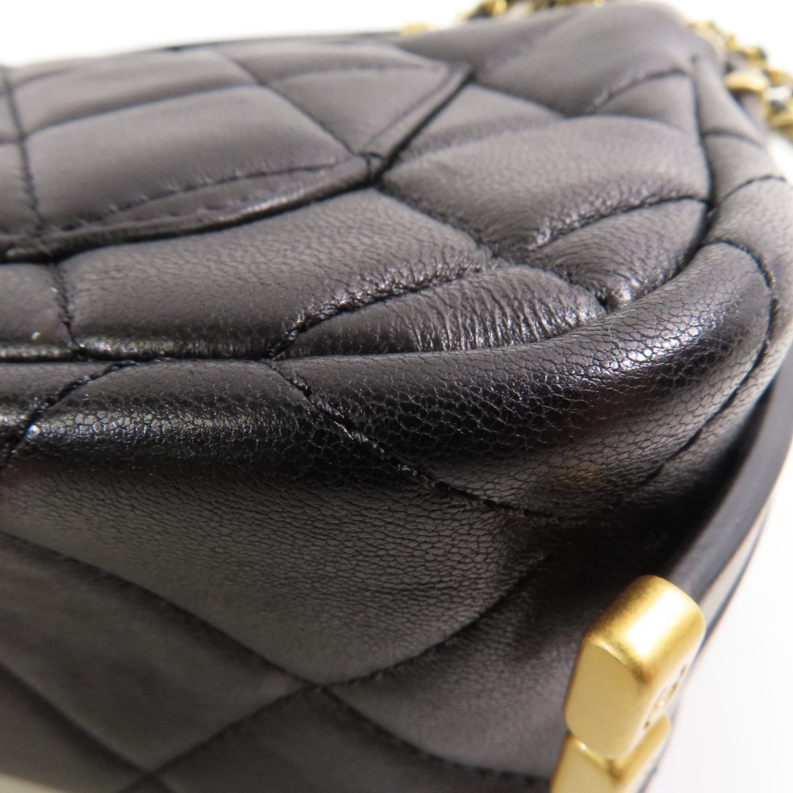 CHANEL CC GHW Chain Shoulder Bag Calfskin Leather AS4340 Black