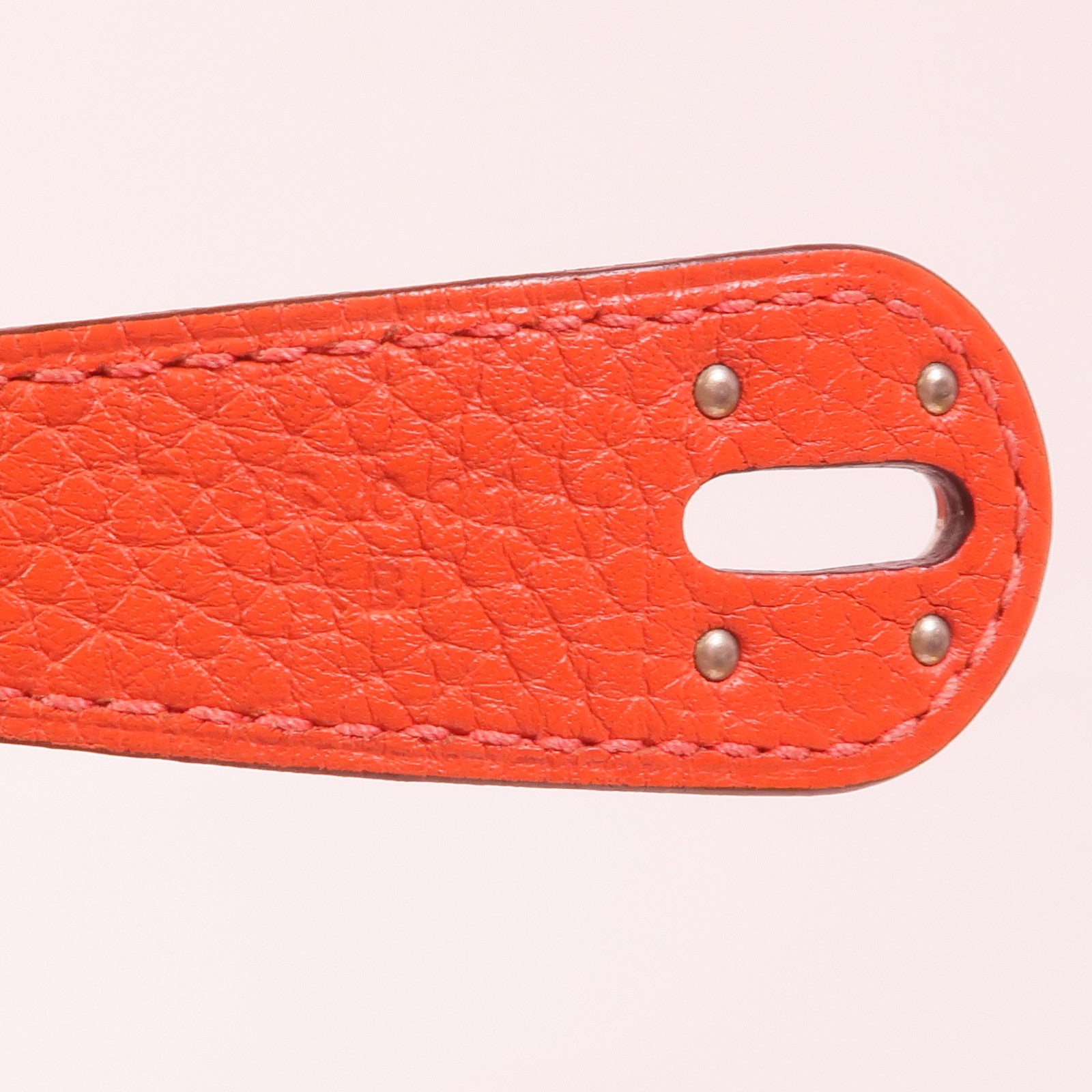 HERMES Clemence皮革Lindy 26銀扣手挽肩背兩用袋Orange Poppy