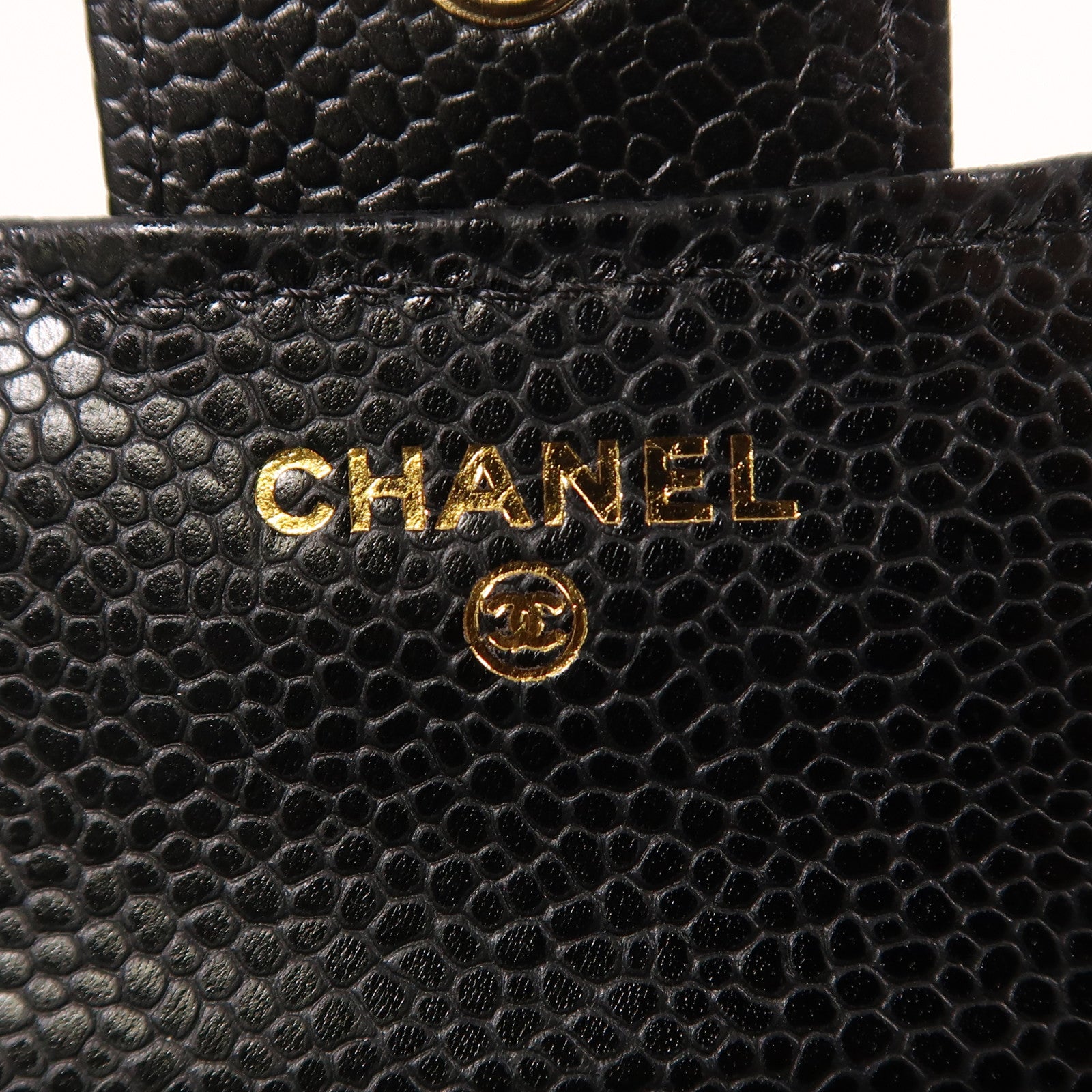 CHANEL 牛皮皮革Wallet金扣錢包