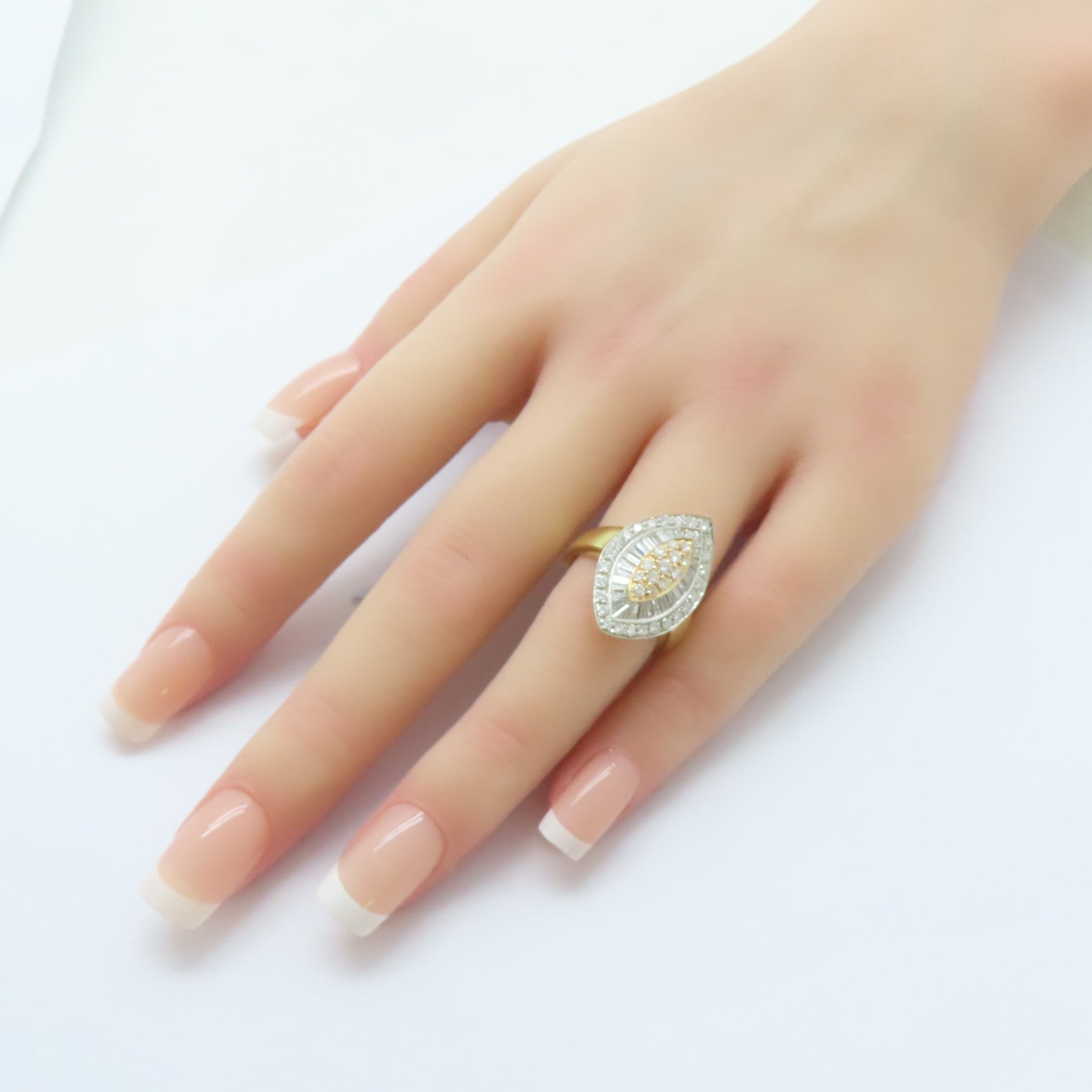 JEWELRY 18K黃金Diamond Ring 0.97ct鑽石/0.74ct鑽石戒指US#5.75