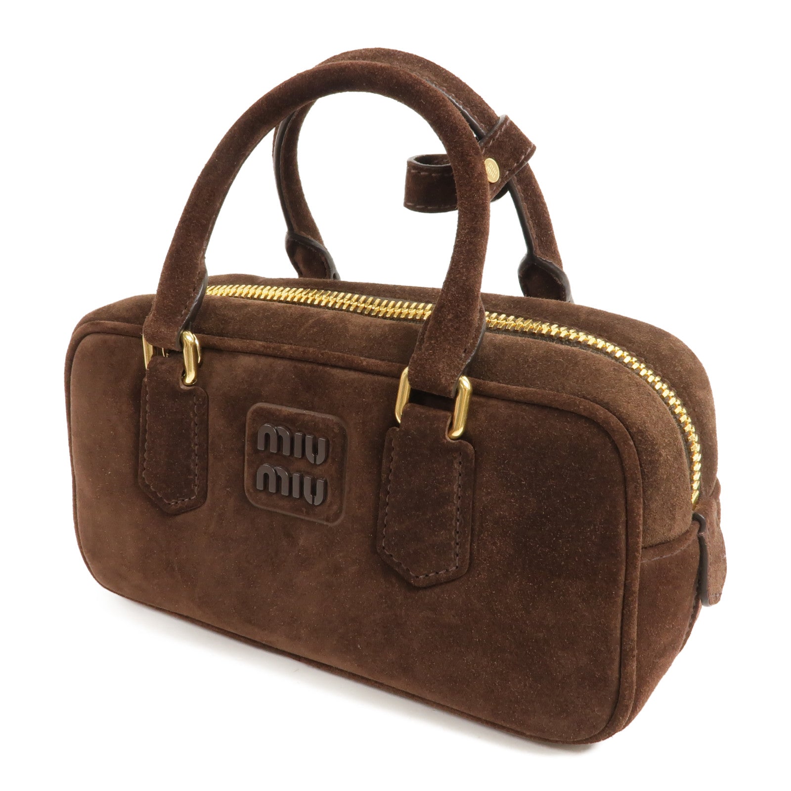 Miu Miu 麂皮皮革Arcadie Handbag手挽肩背兩用袋