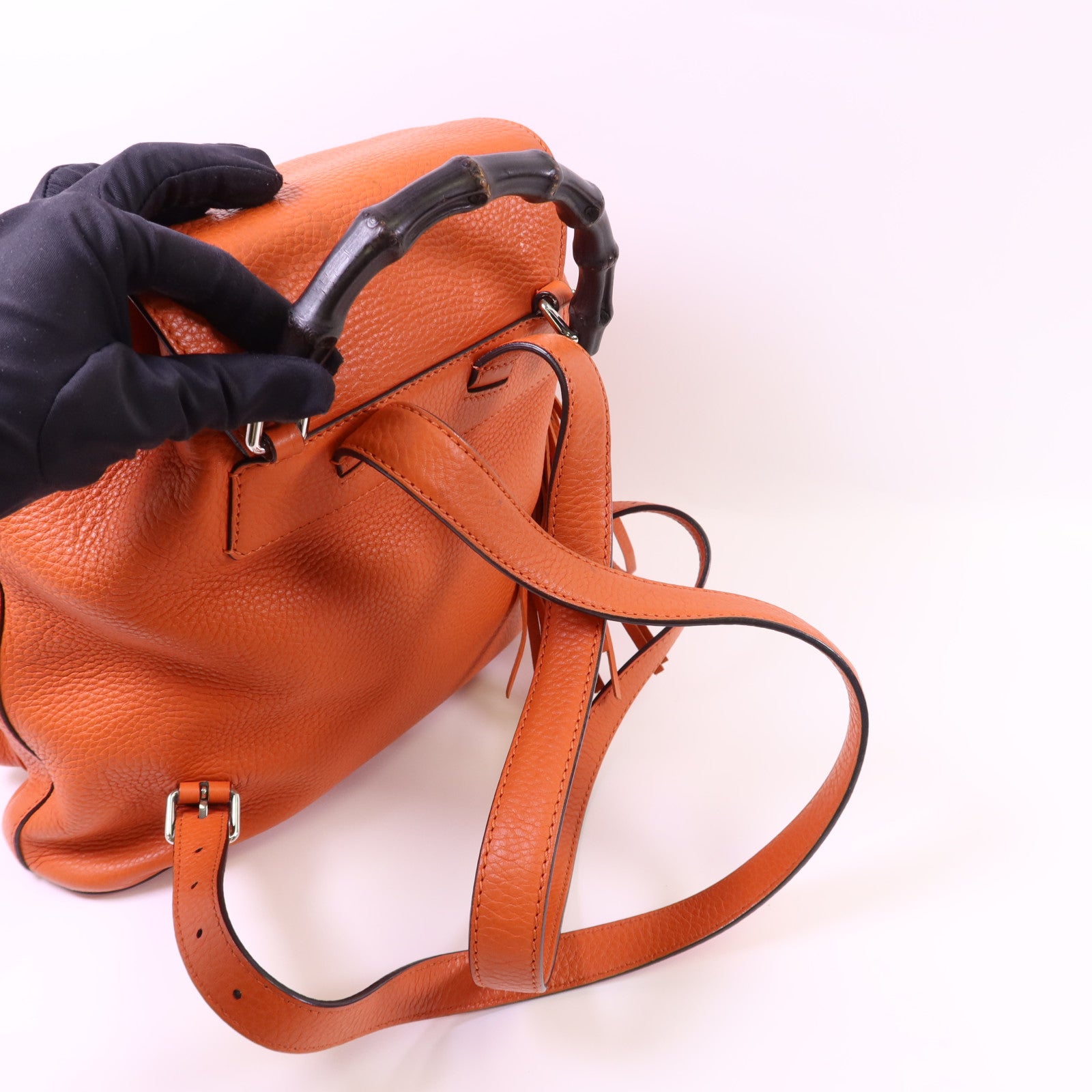 GUCCI 牛皮皮革Backpack銀扣背包