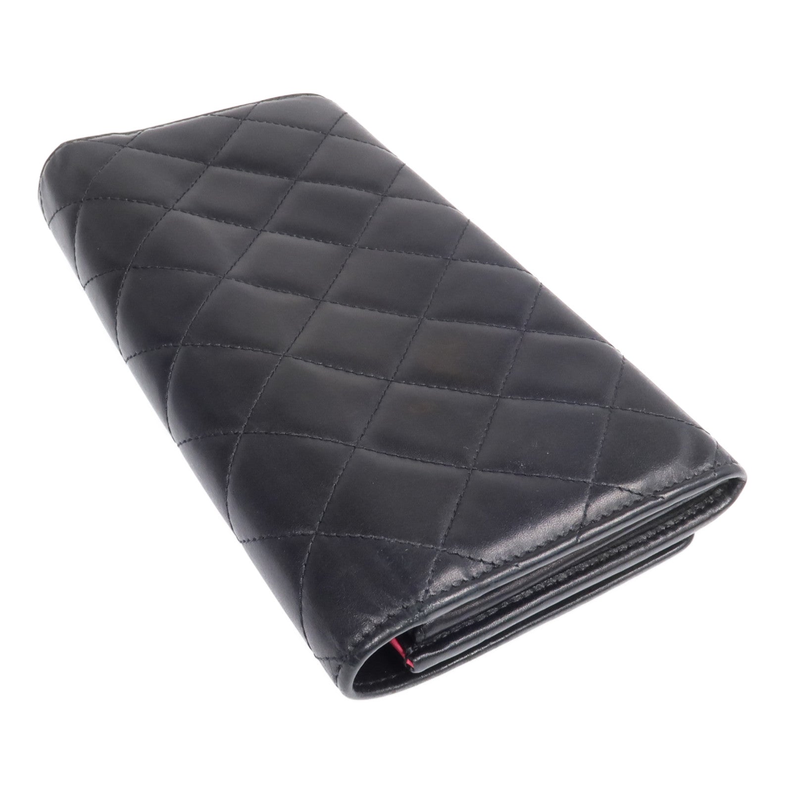 CHANEL 牛皮皮革Cambon Long Wallet銀扣長錢包