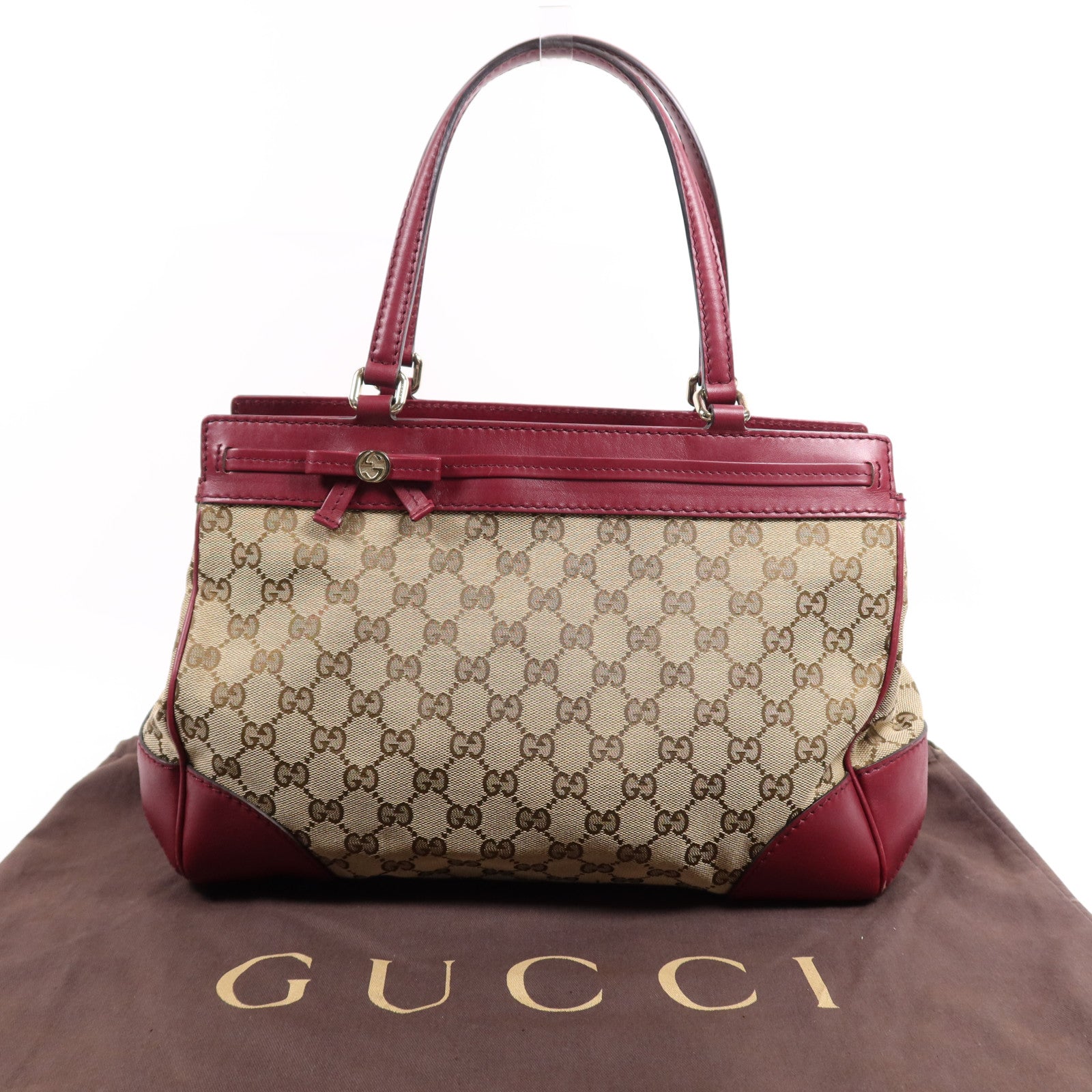 GUCCI 帆布Shoulder Bag金扣手挽袋