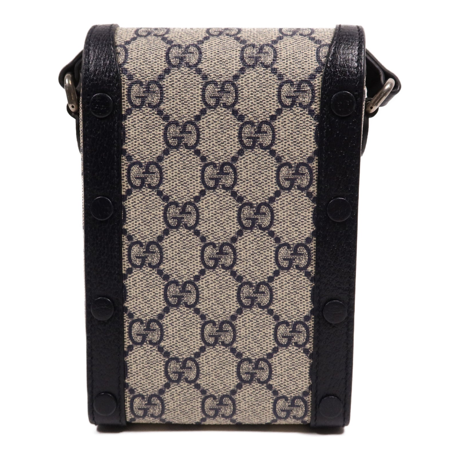 GUCCI 塗層帆布Horsebit 1995 Mini Bag銀扣肩背袋