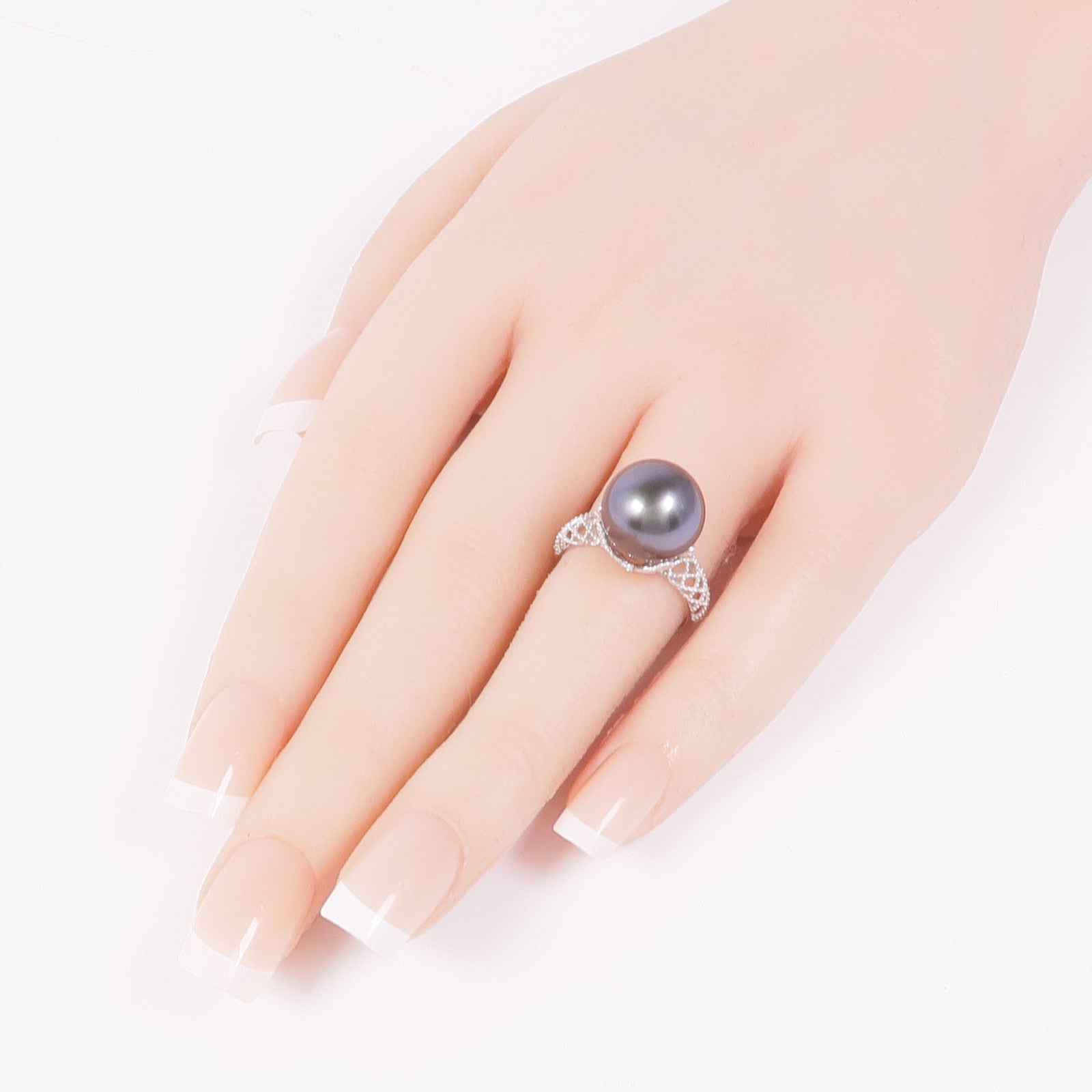 JEWELRY 【激減優惠】18K白金Pearl/Diamond Ring珍珠/鑽石戒指US#6.25