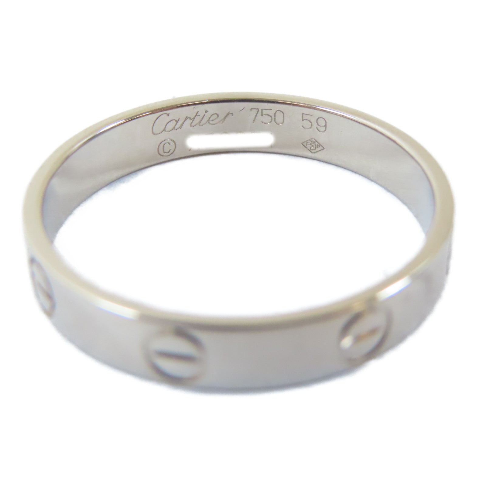 CARTIER 18K白金Mini Love Ring戒指Cartier#59/US#8.75