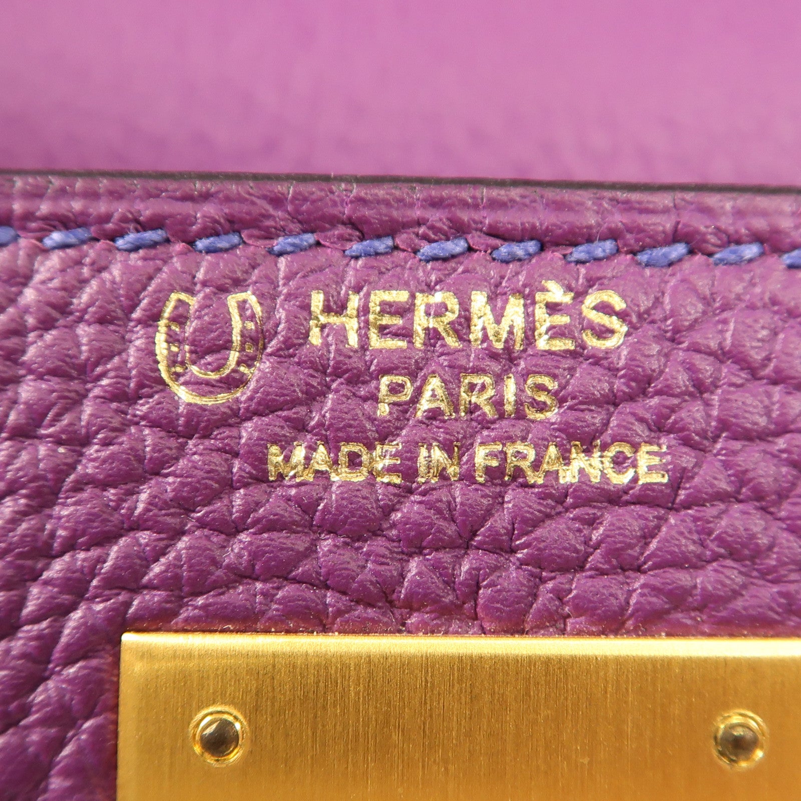 HERMES 【激減優惠】Togo皮革Kelly 28金扣手挽肩背兩用袋Anemone