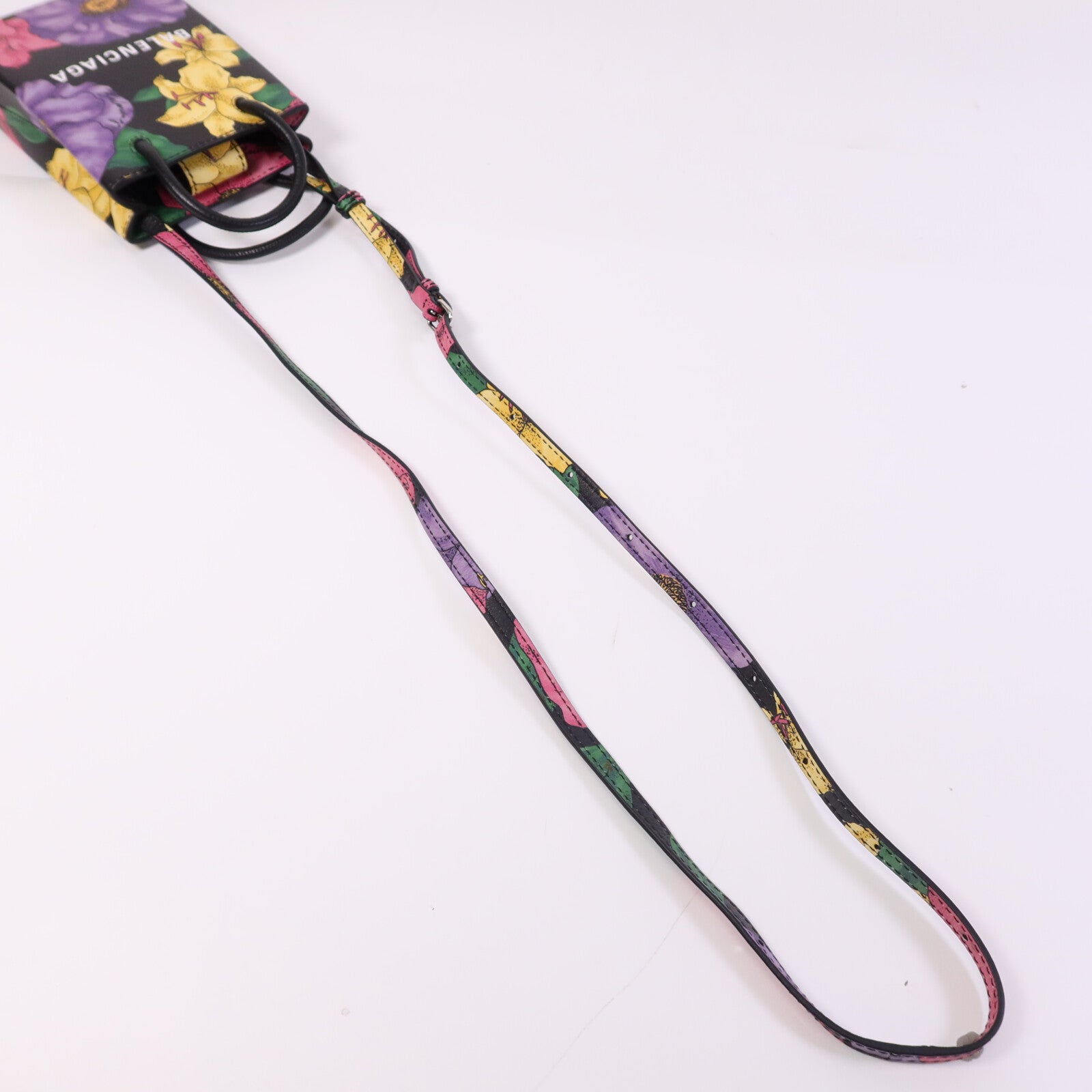 BALENCIAGA 牛皮皮革Mini Shopping Phone Holder銀扣肩背袋