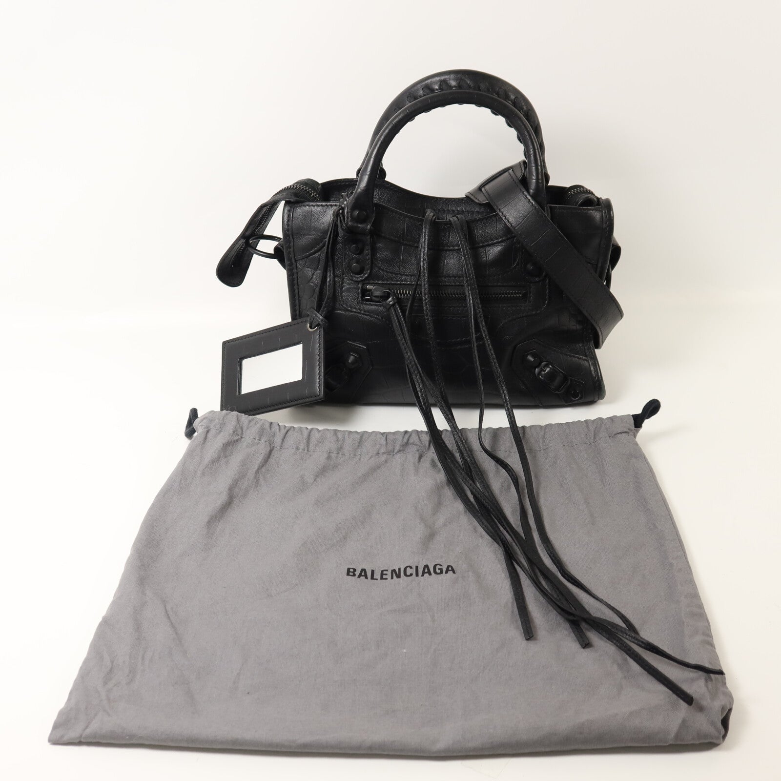 BALENCIAGA 牛皮皮革Mini City手挽肩背兩用袋