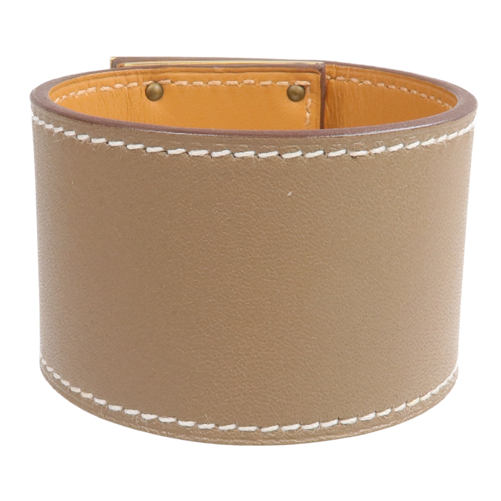 HERMES Swift皮革Kelly Dog金扣手鐲Etoupe