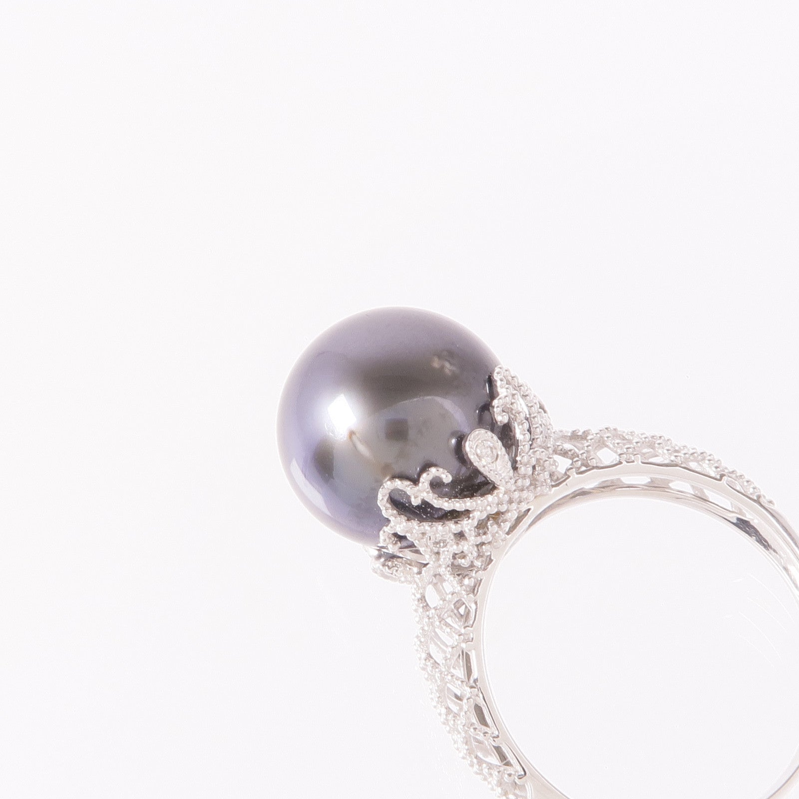 JEWELRY 18K白金Pearl/Diamond Ring珍珠/鑽石戒指US#6.25