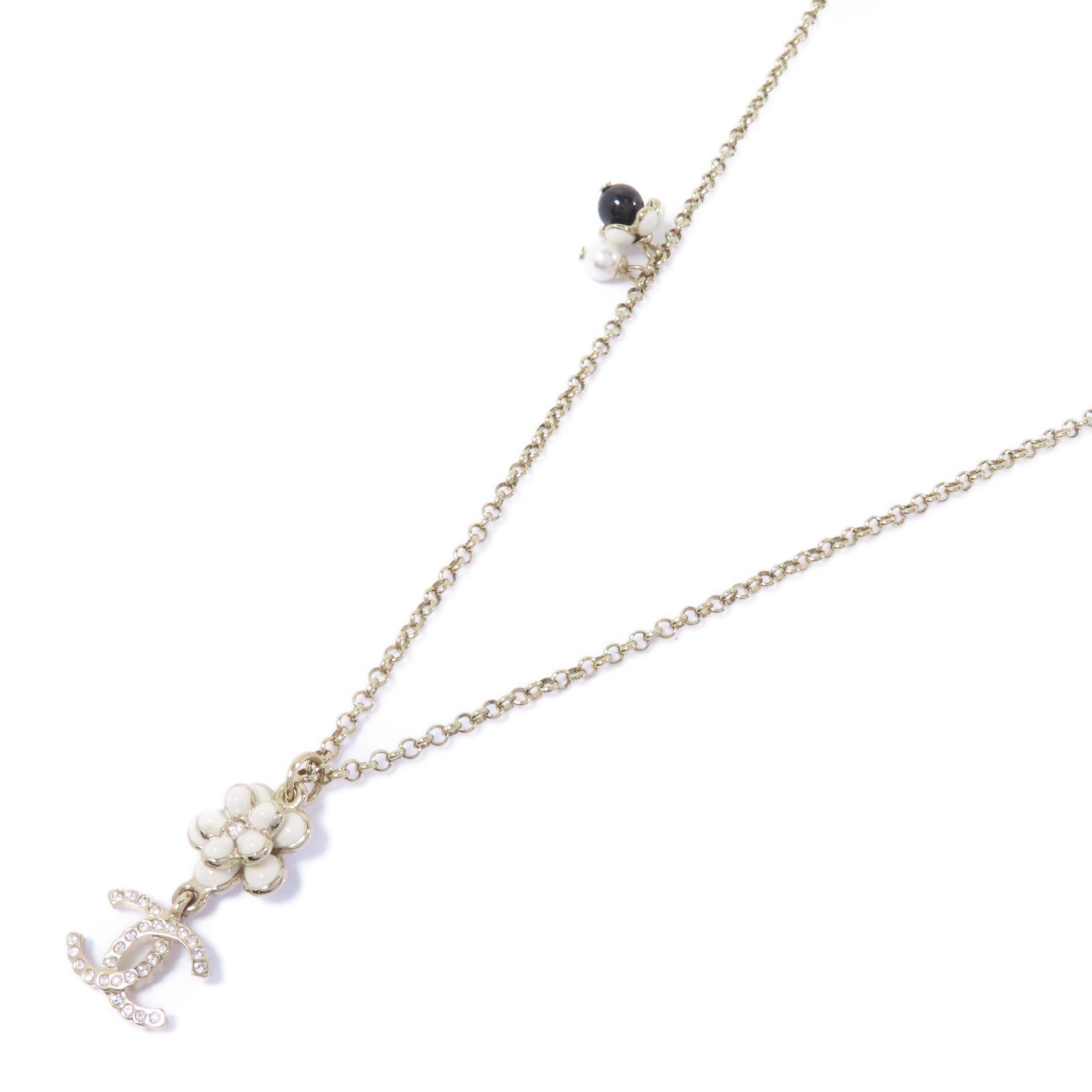 CHANEL PVC/金屬Necklace項鍊藍色/白色/金色
