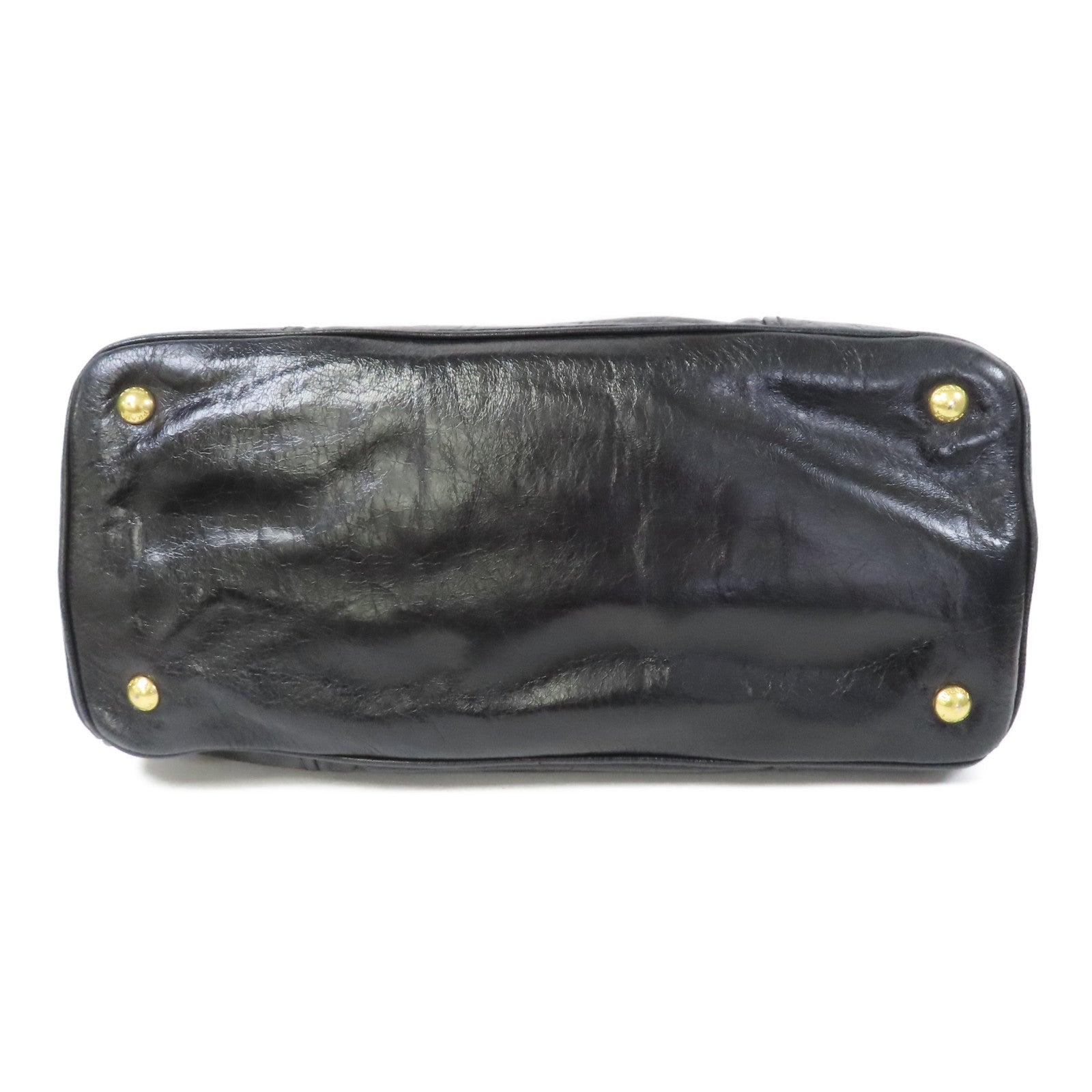 PRADA 牛皮皮革2 Way Shoulder金扣手挽肩背兩用袋黑色