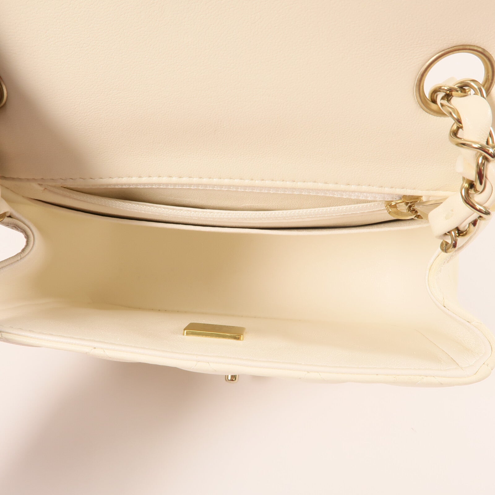 CHANEL 羊皮皮革Mini Flap金扣鏈帶肩背袋