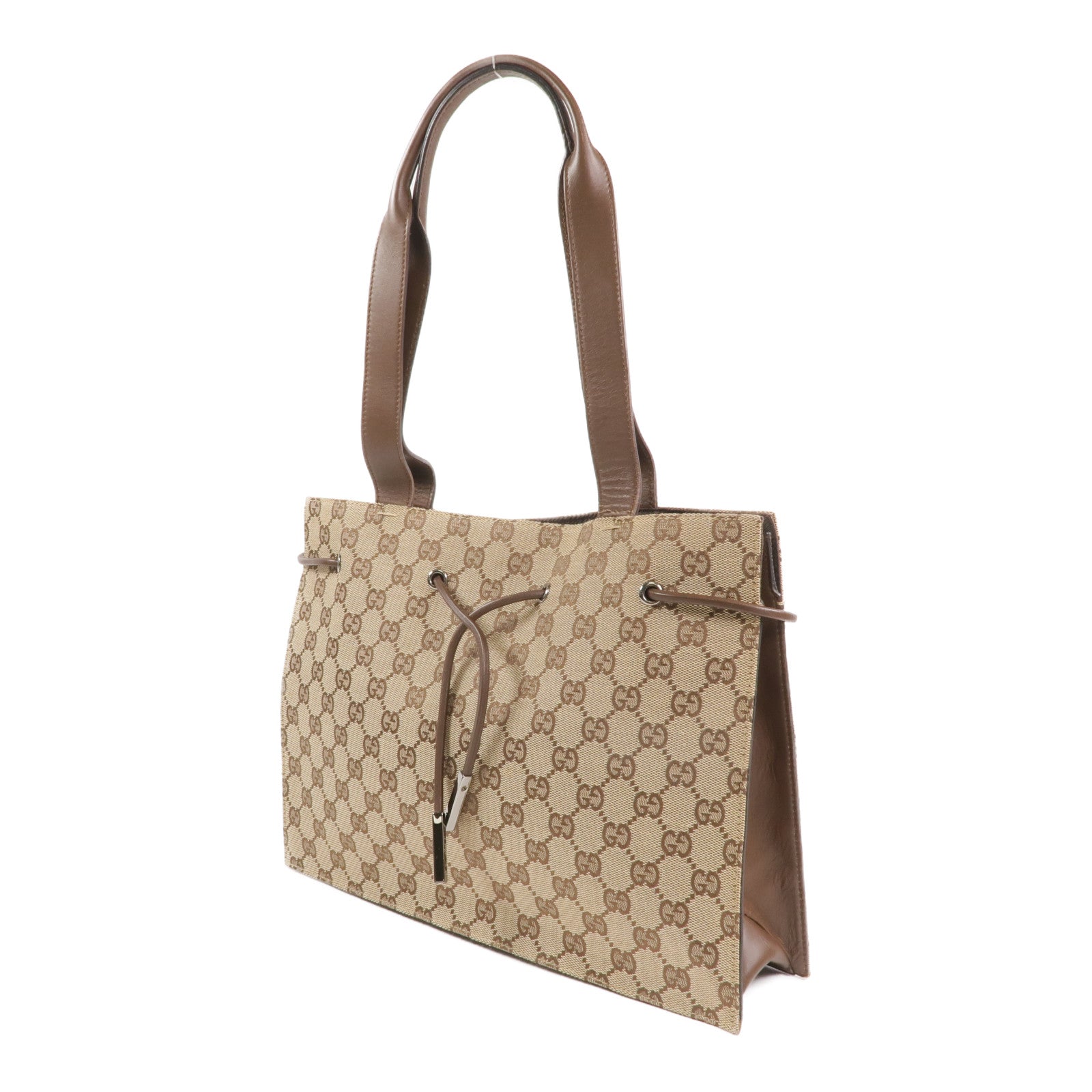 GUCCI 帆布Shoulder Bag銀扣肩背袋