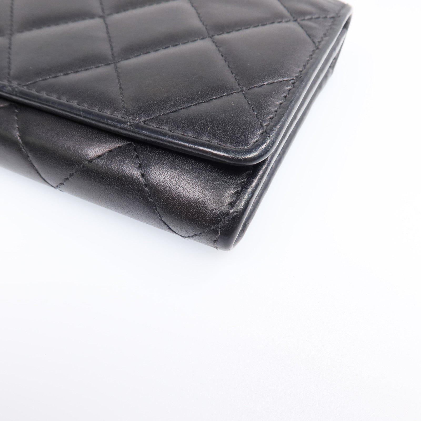 CHANEL 牛皮皮革Cambon Long Wallet銀扣長錢包