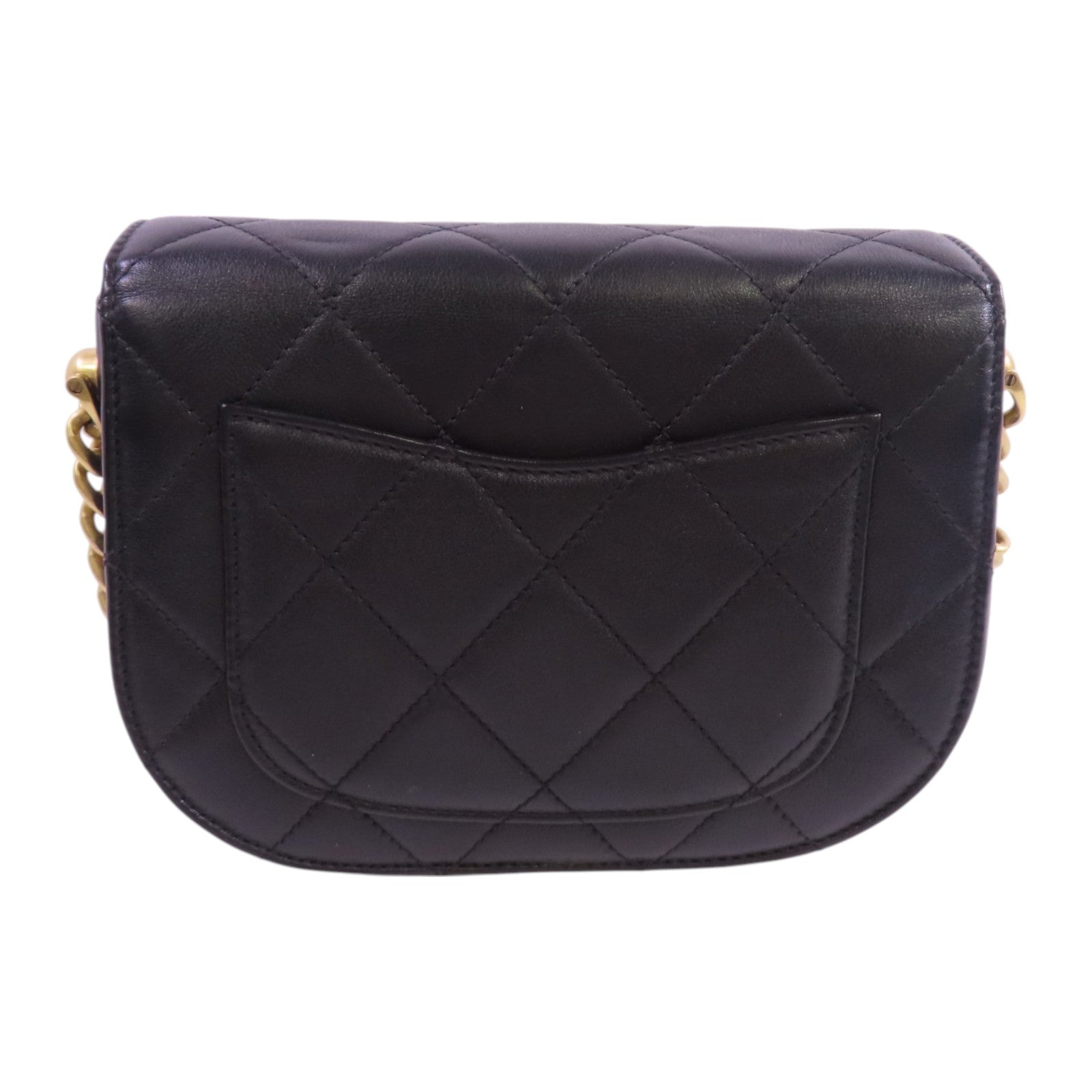 CHANEL 牛皮皮革Chain Shoulder Bag金扣鏈帶肩背袋