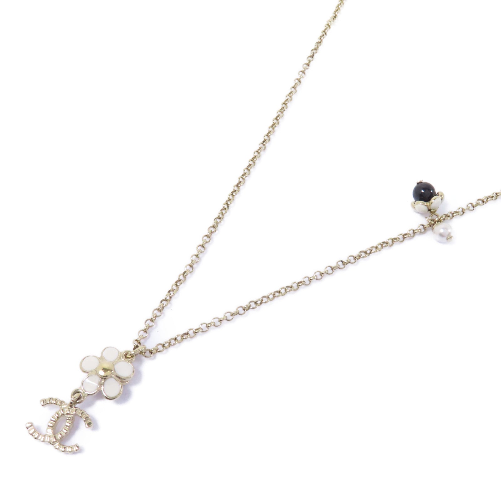 CHANEL PVC/金屬Necklace項鍊藍色/白色/金色