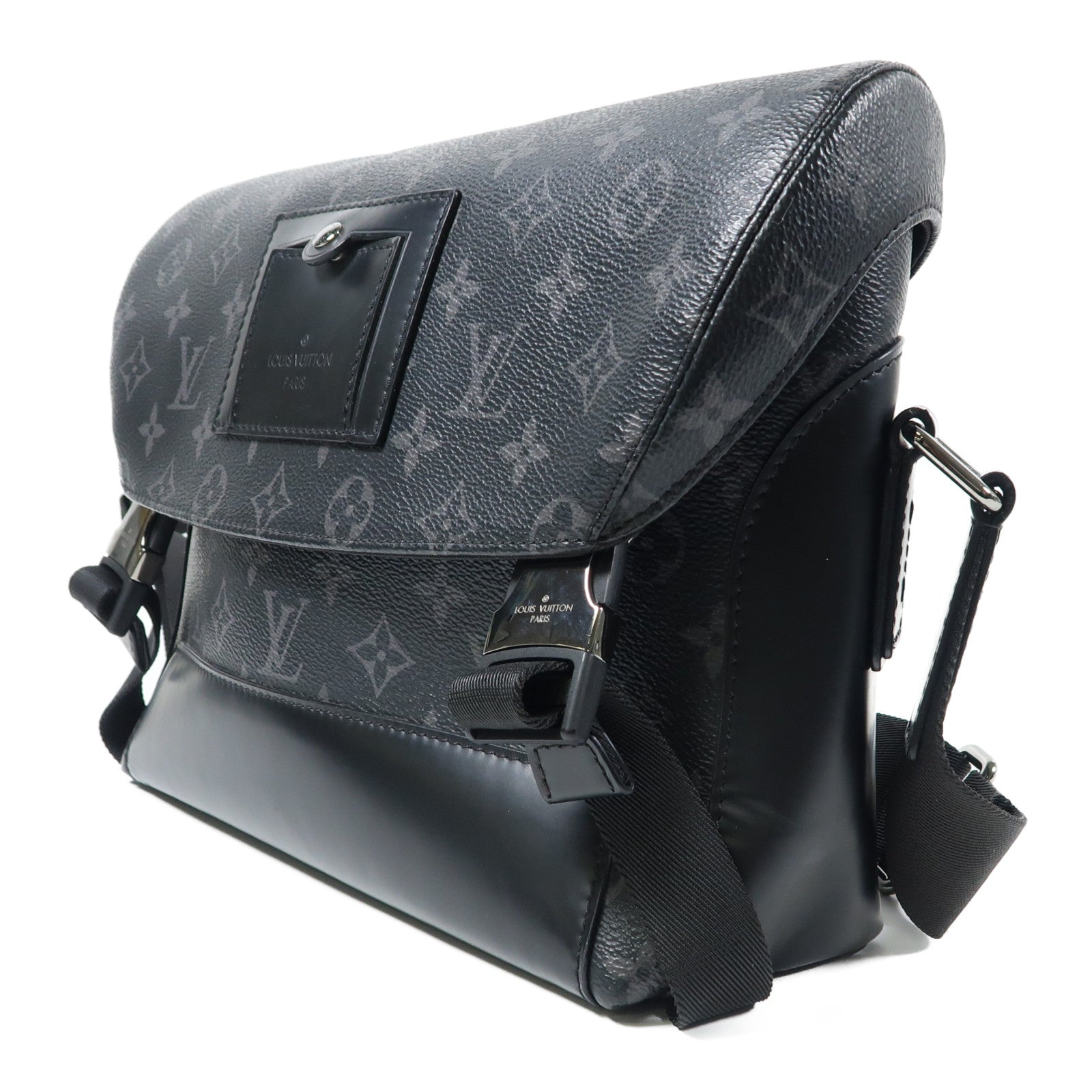 LOUIS VUITTON Monogram Eclipse Messenger PM Voyager銀扣肩背袋